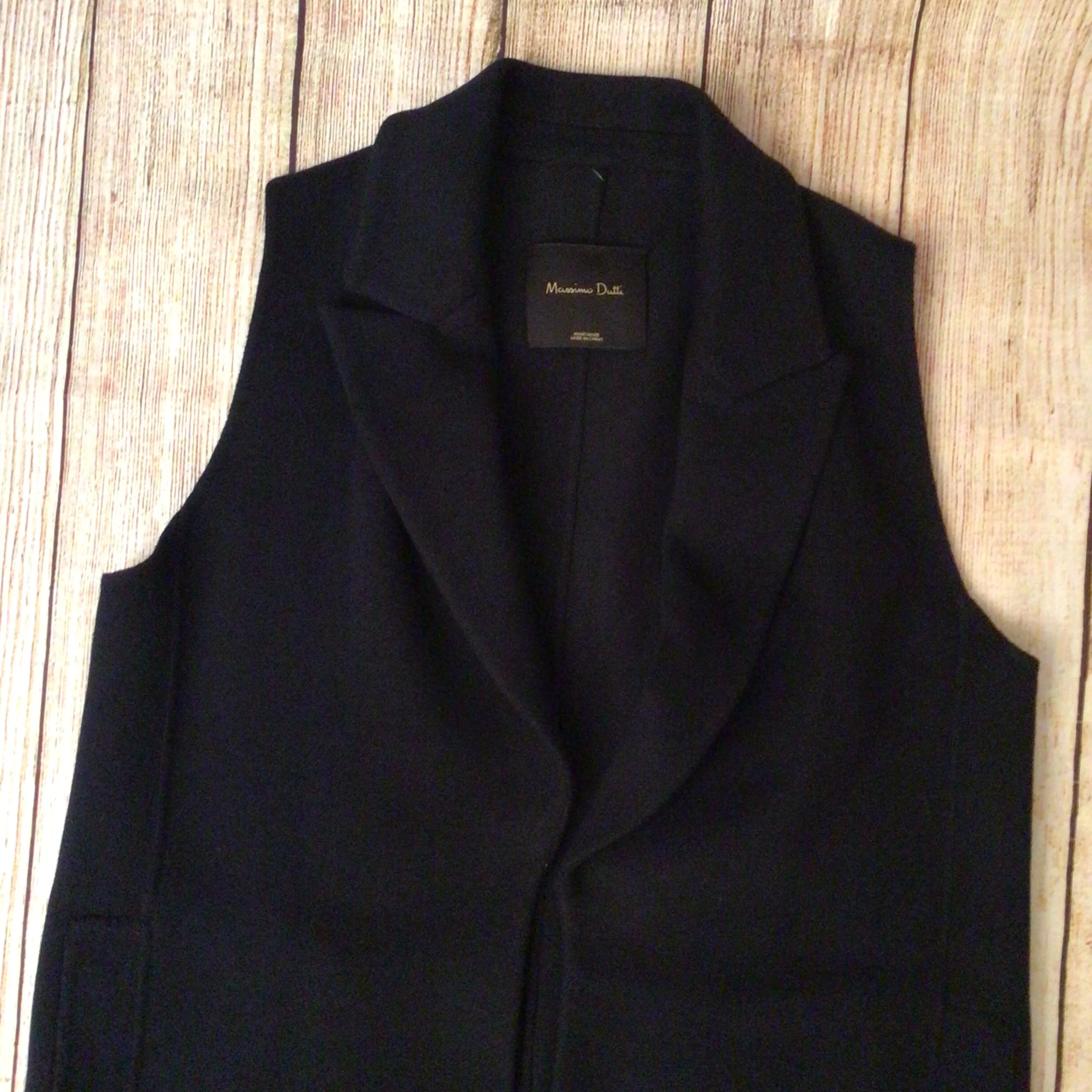 Massimo Dutti Navy Blue Long Waistcoat Cardigan w/Pockets Size M - Image 3