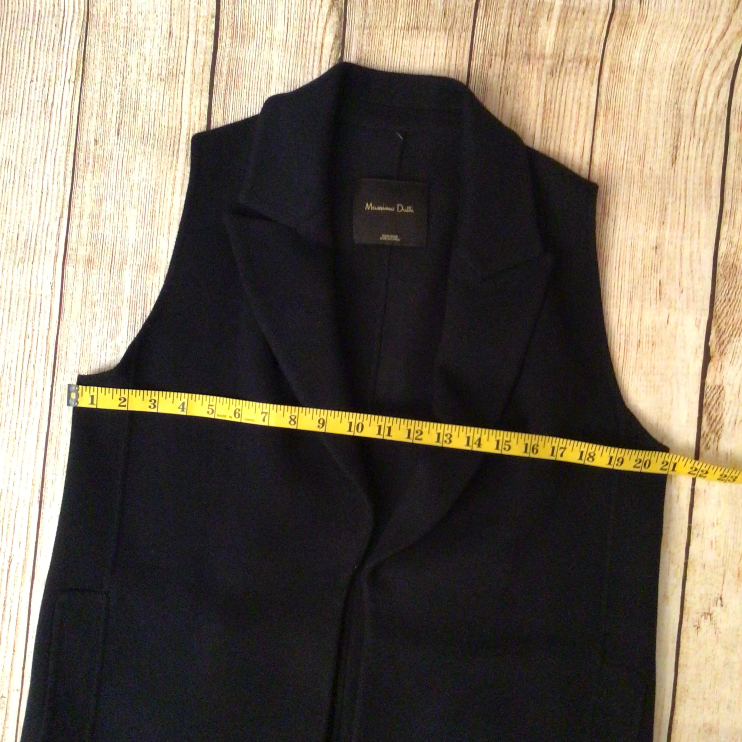 Massimo Dutti Navy Blue Long Waistcoat Cardigan w/Pockets Size M - Image 7