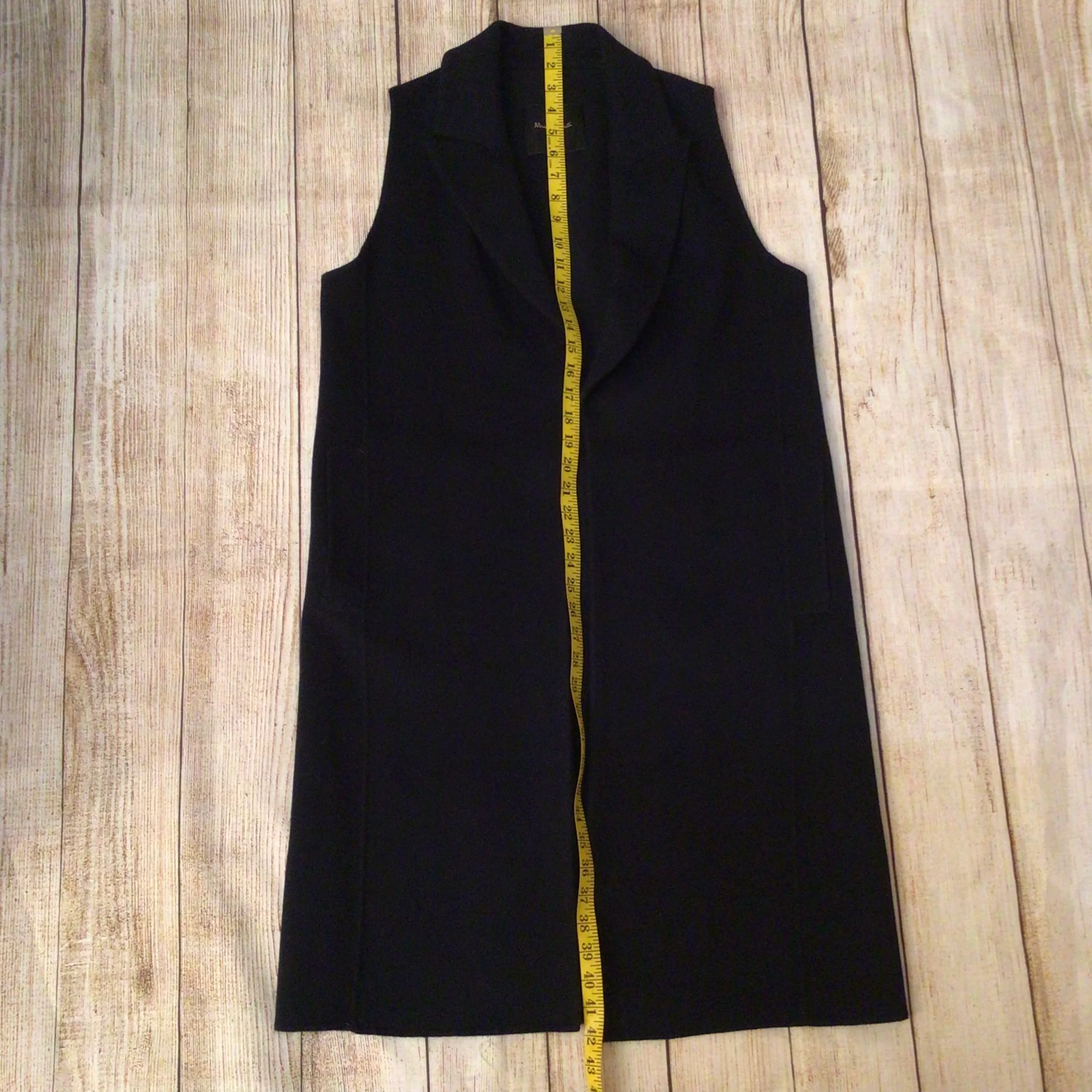 Massimo Dutti Navy Blue Long Waistcoat Cardigan w/Pockets Size M - Image 8