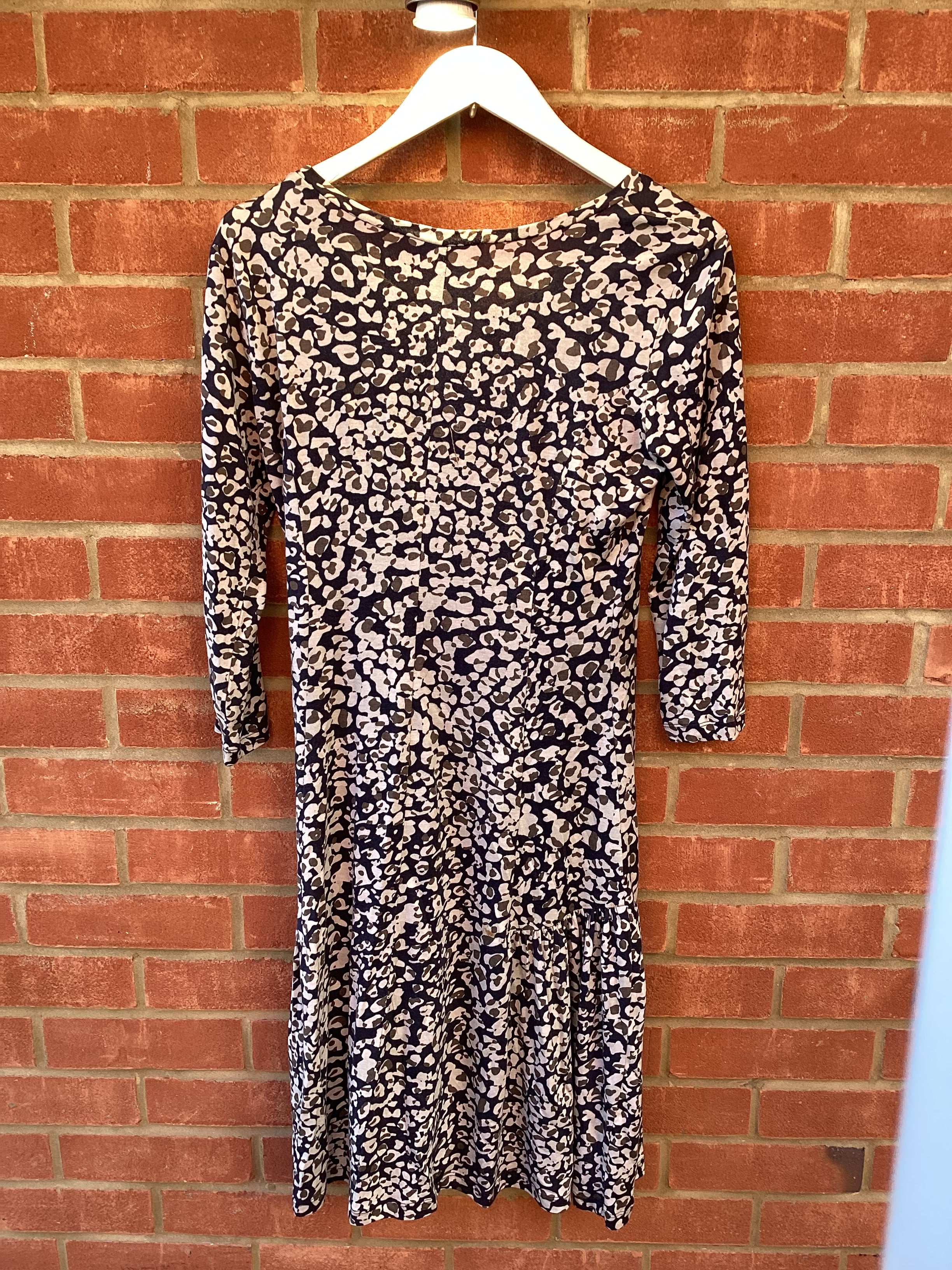 Max Mara Navy Blue Silk/Cotton Dress Size M - Image 2
