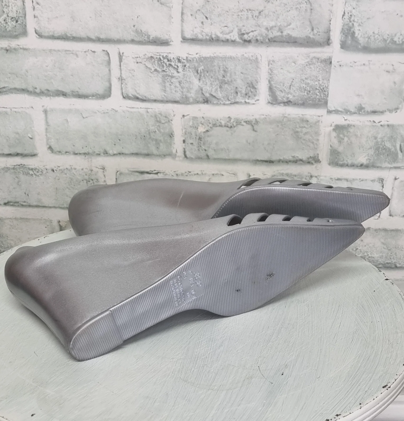 Melissa for Alexandre Herchcovitch Silver Pointy Jelly Wedges Size 40/41 - Image 3