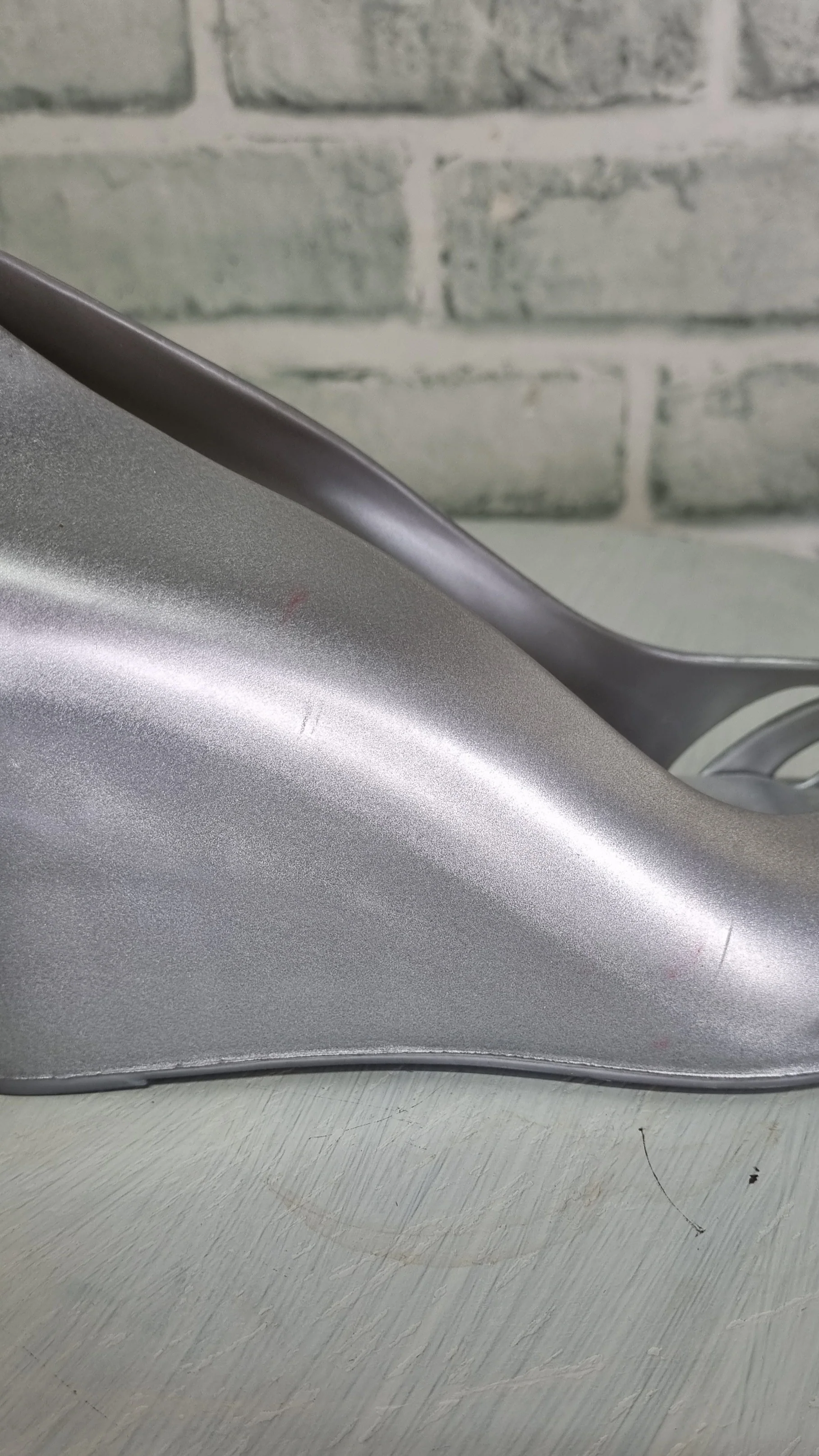 Melissa for Alexandre Herchcovitch Silver Pointy Jelly Wedges Size 40/41 - Image 4