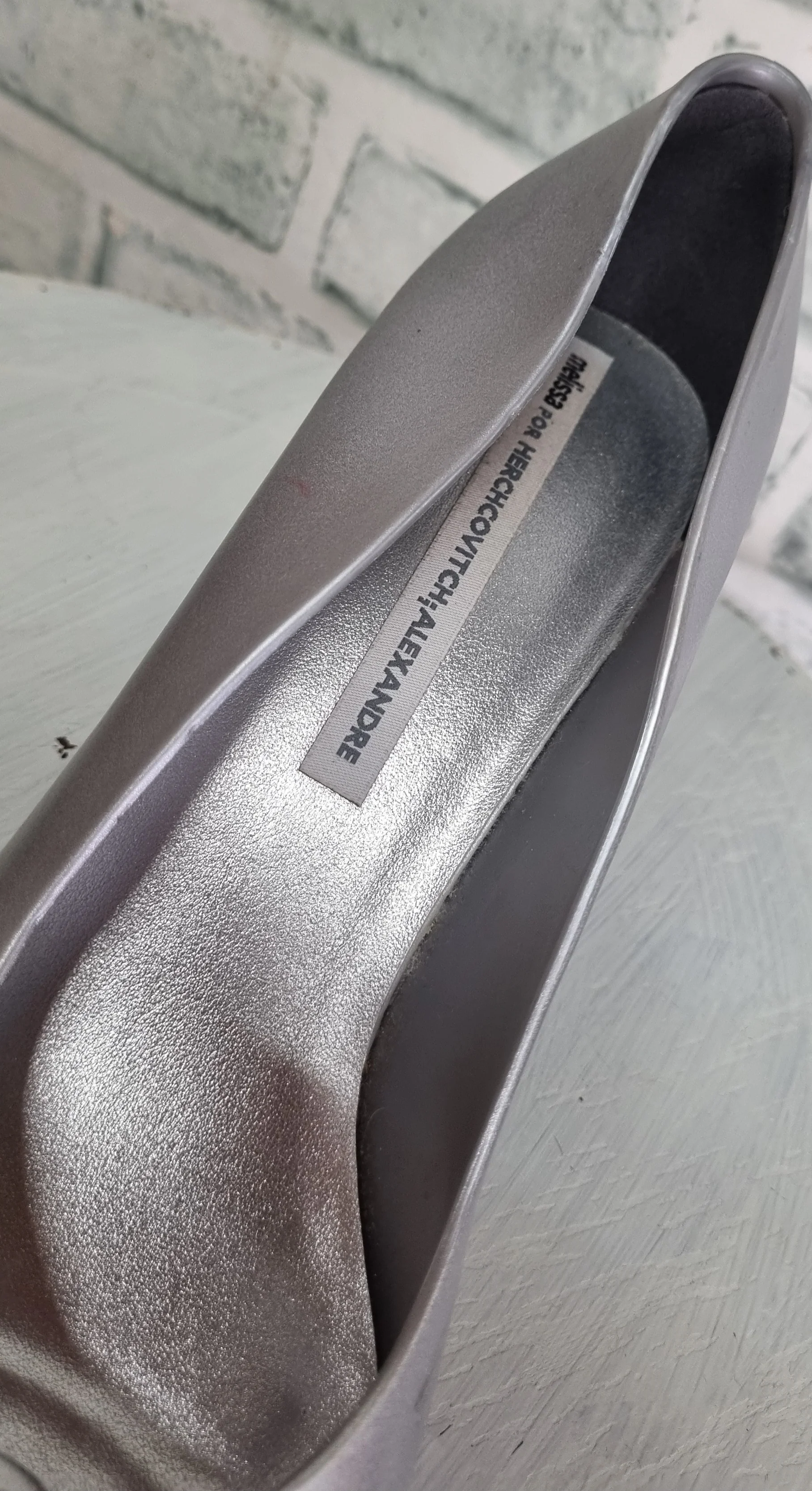 Melissa for Alexandre Herchcovitch Silver Pointy Jelly Wedges Size 40/41 - Image 5