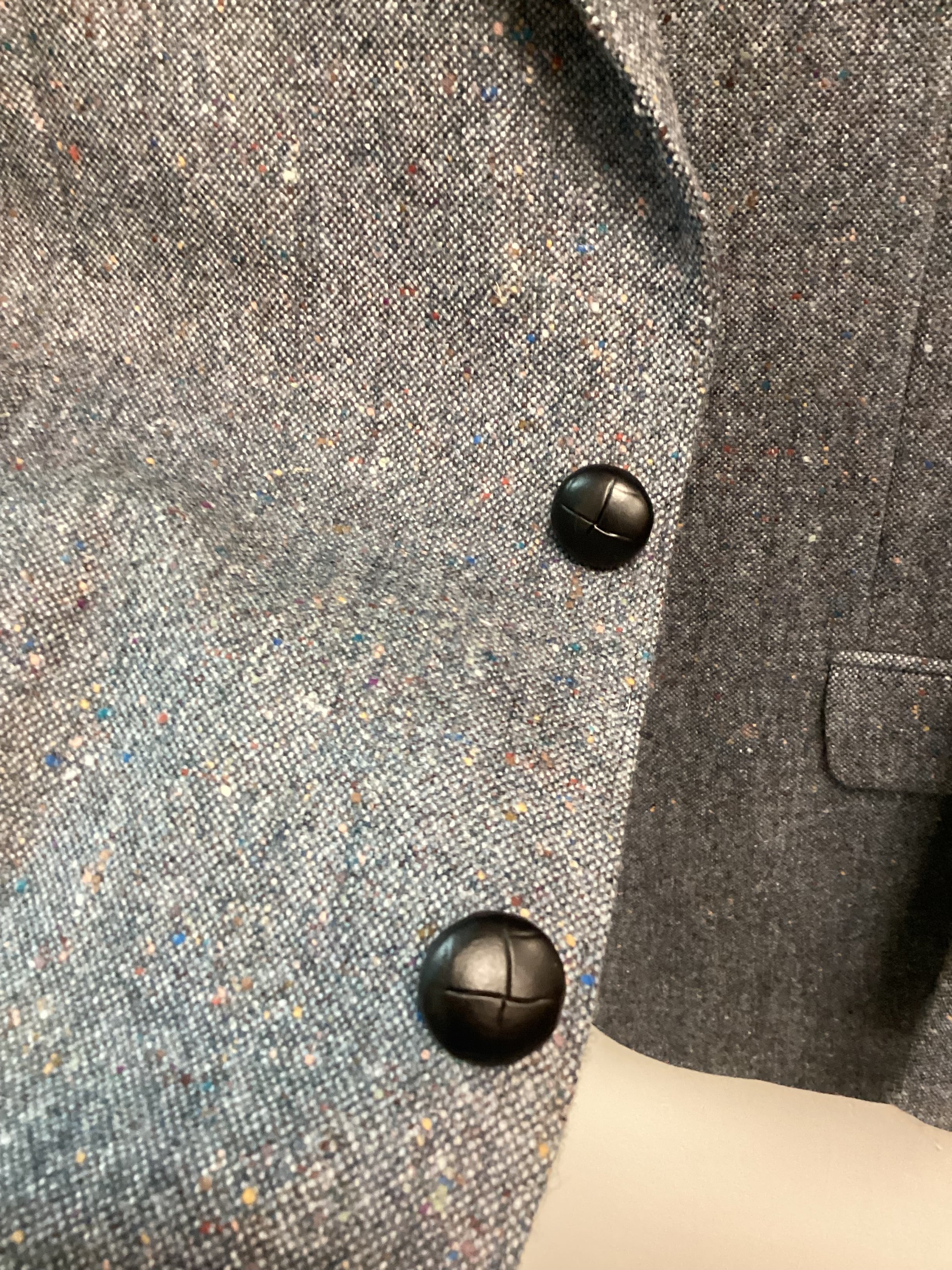 Men’s Donegal Tweed Jacket Blue with colourful flakes - Size 40 - Image 2