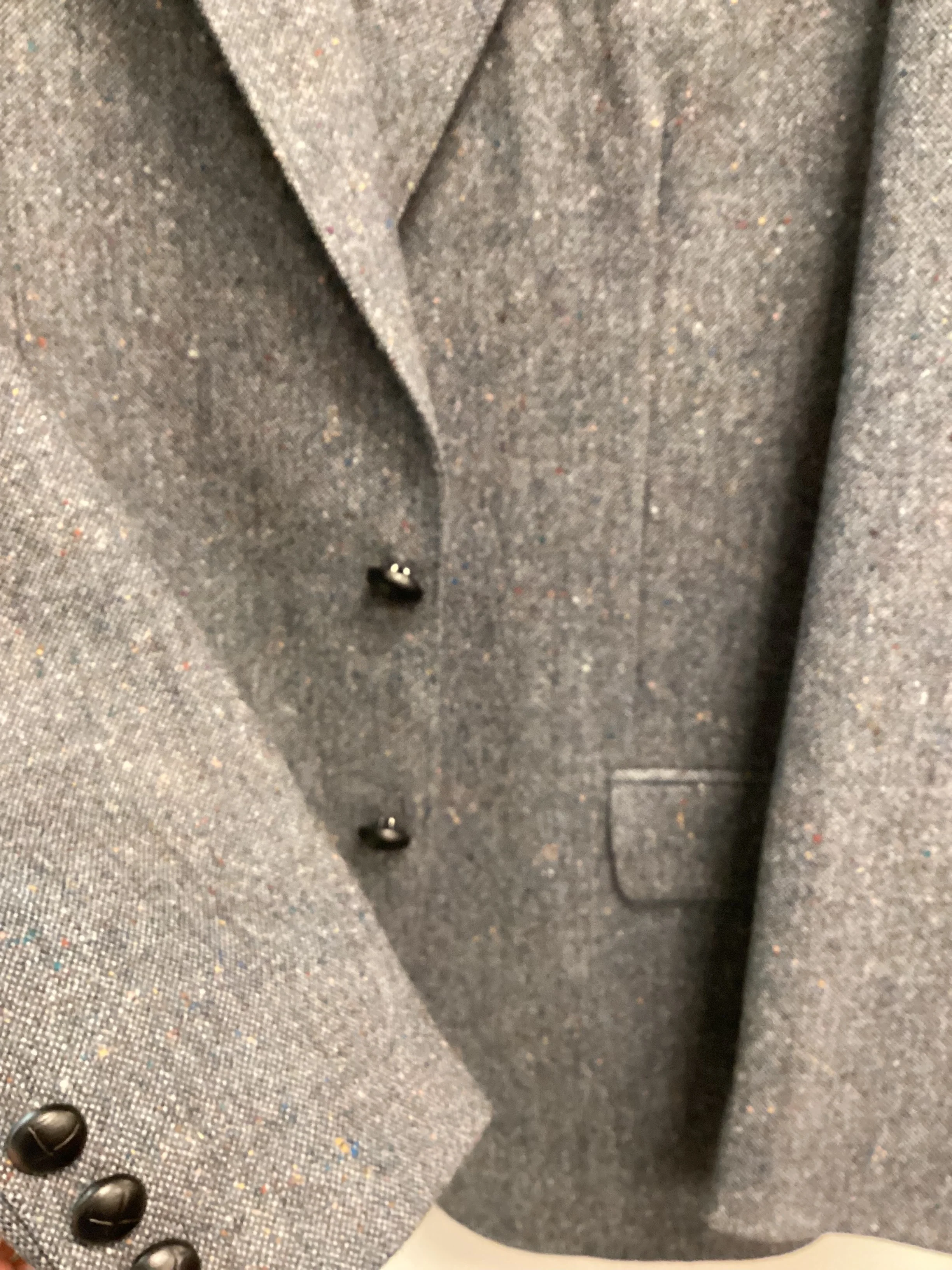 Men’s Donegal Tweed Jacket Blue with colourful flakes - Size 40 - Image 3