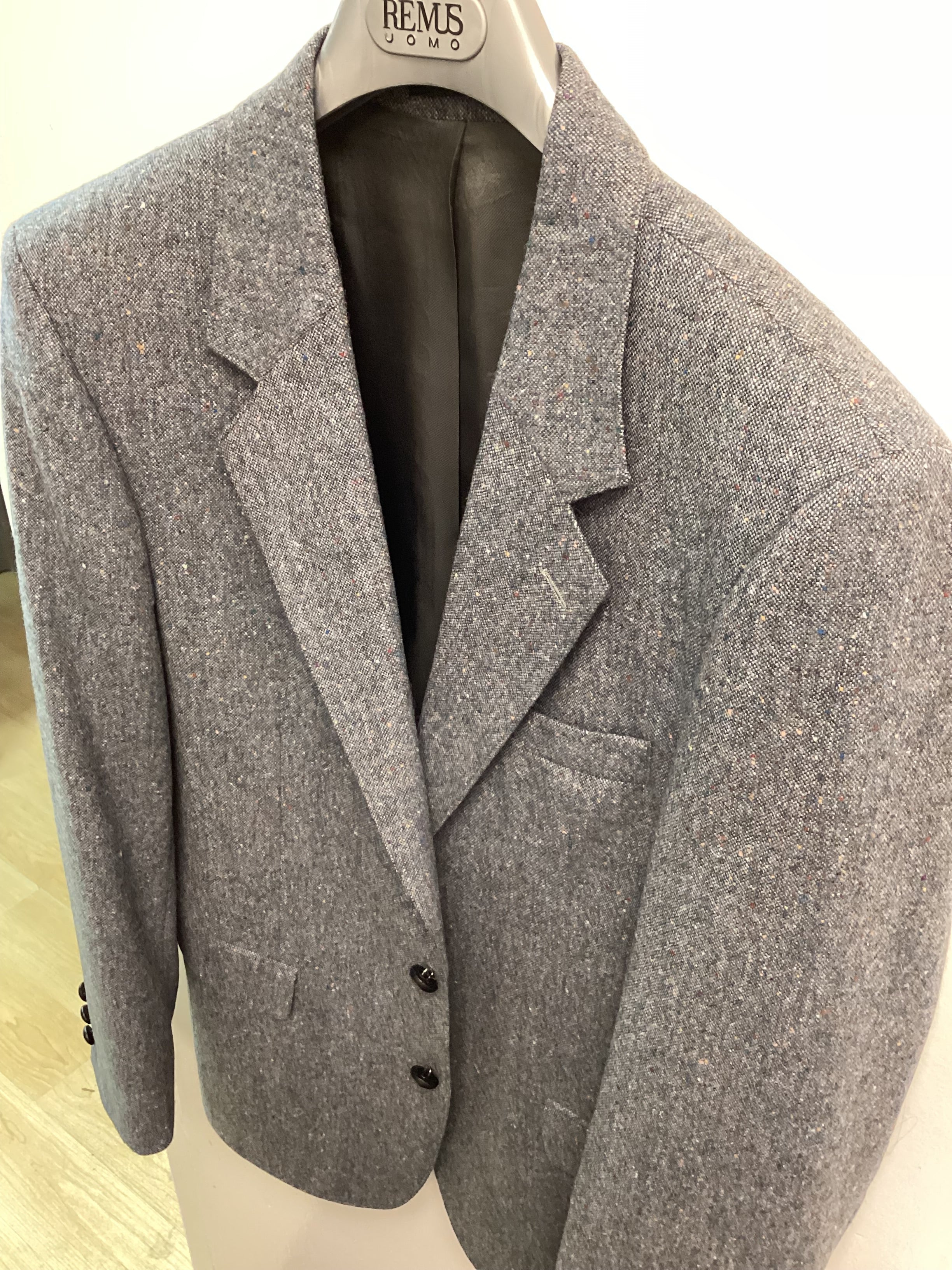 Men’s Donegal Tweed Jacket Blue with colourful flakes - Size 40 - Image 4