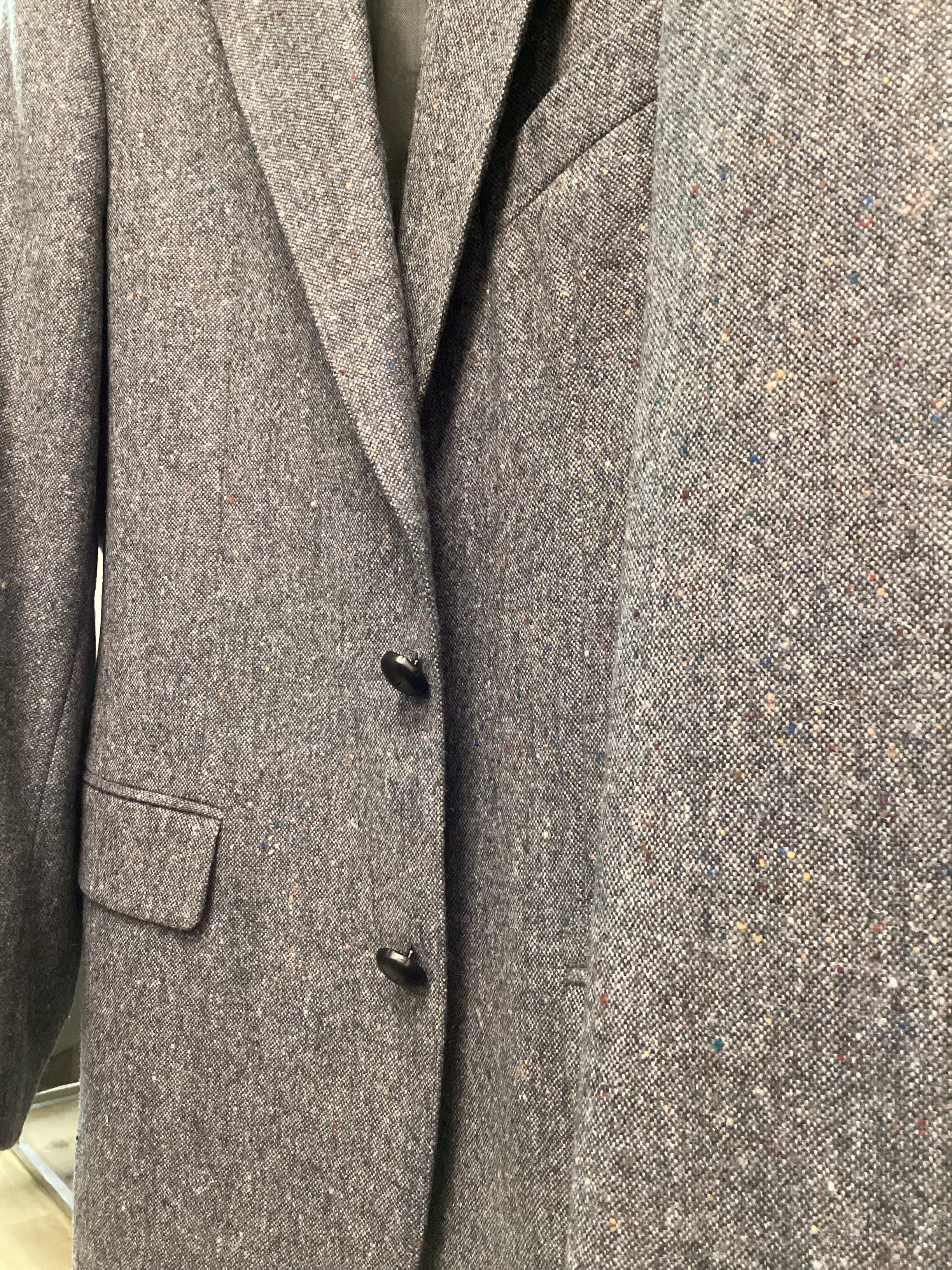 Men’s Donegal Tweed Jacket Blue with colourful flakes - Size 40 - Image 9