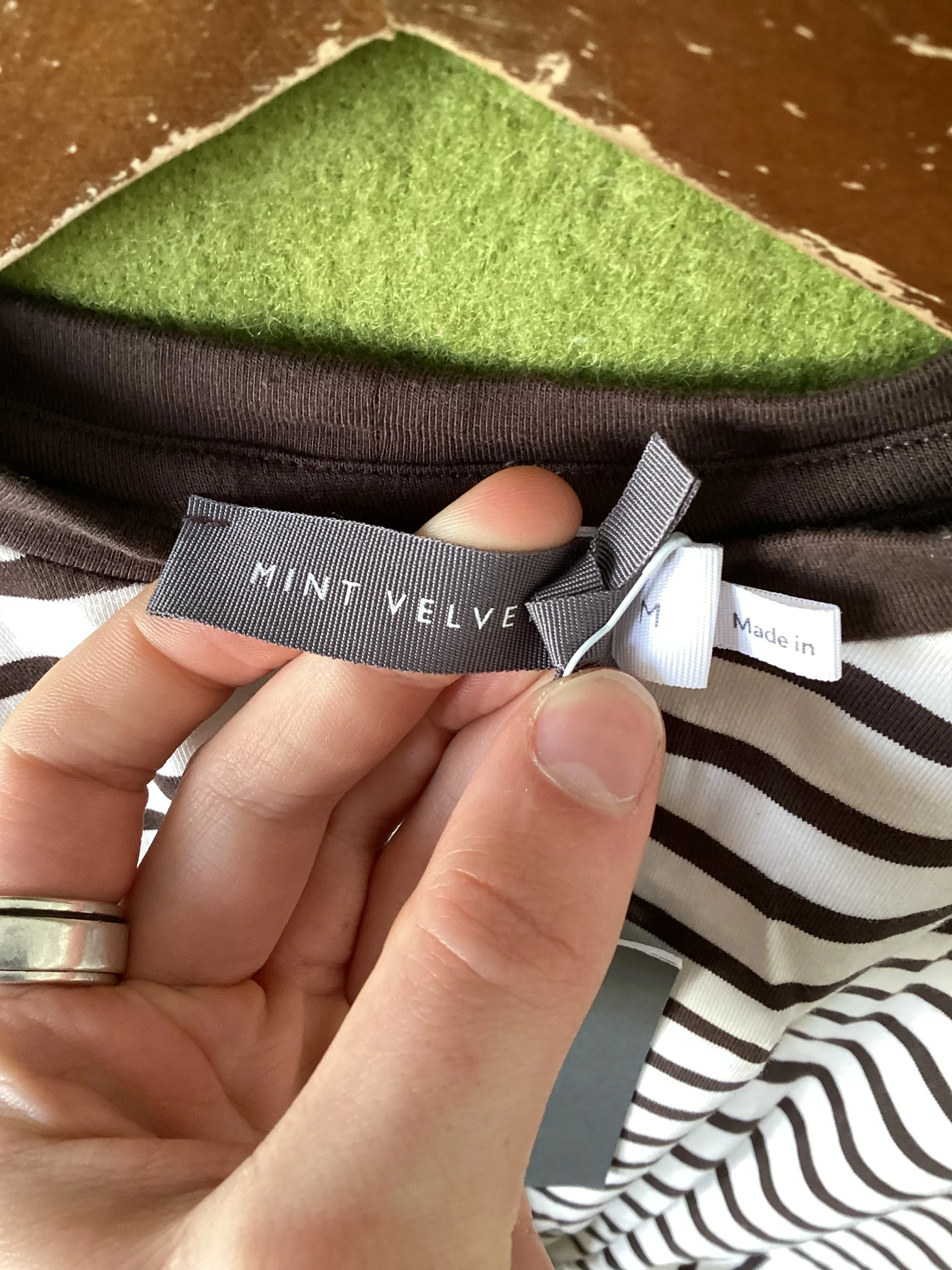 Mint Velvet White and Brown Stripey Dress Size M - Image 4