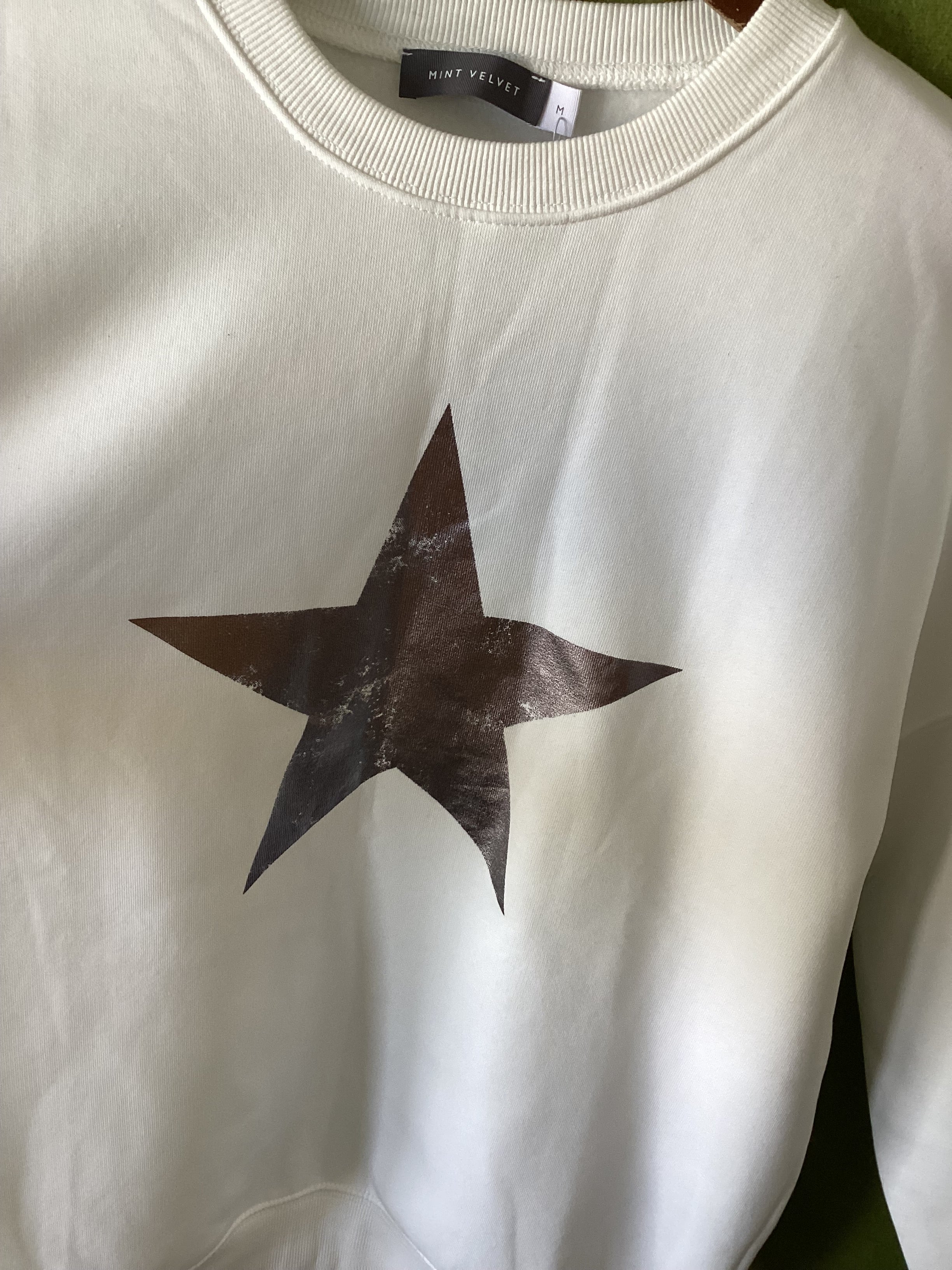 Mint Velvet White Star Sweatshirt Size M - Image 2
