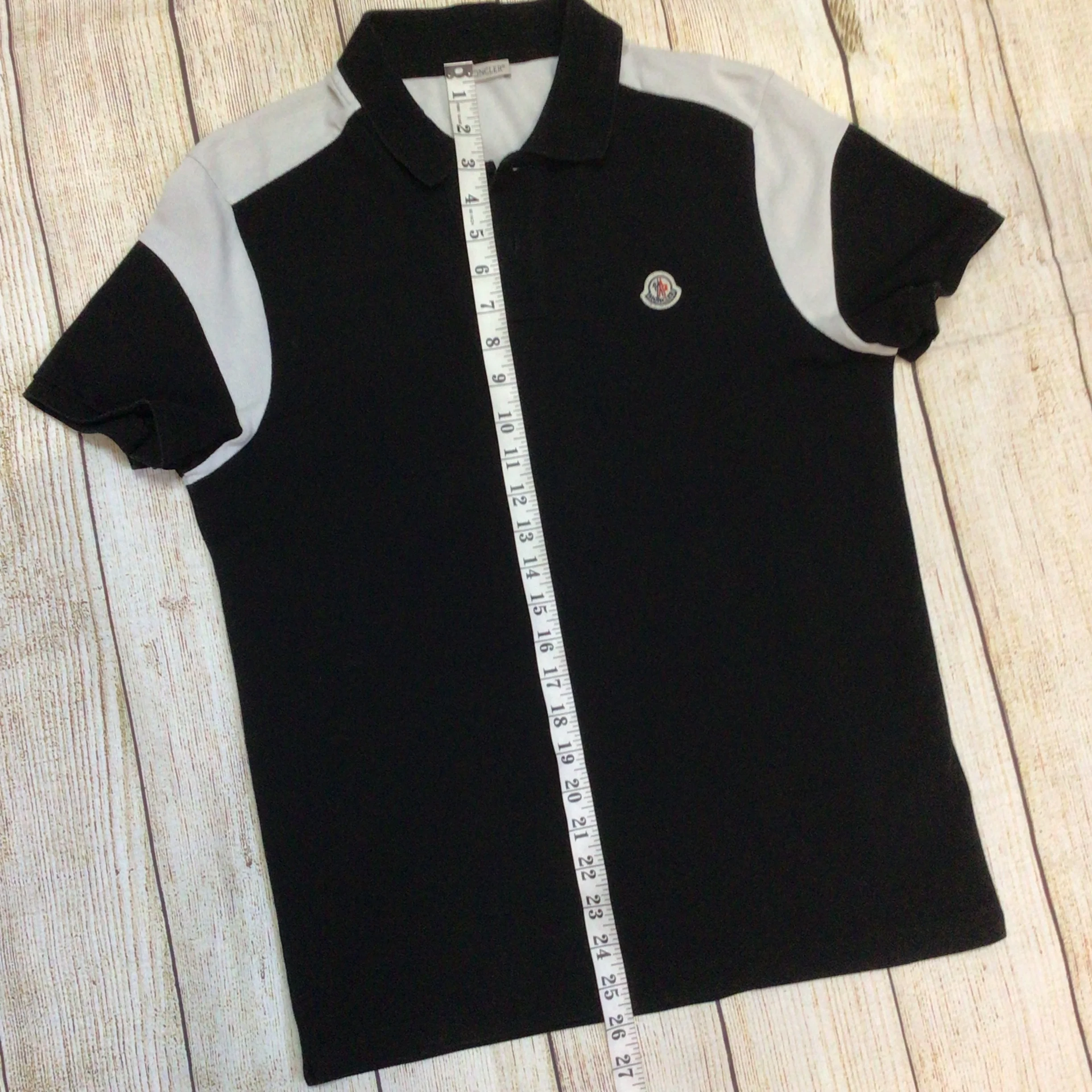 Moncler Black & White 100% Cotton Short Sleeve Polo Shirt Top Size S - Image 16