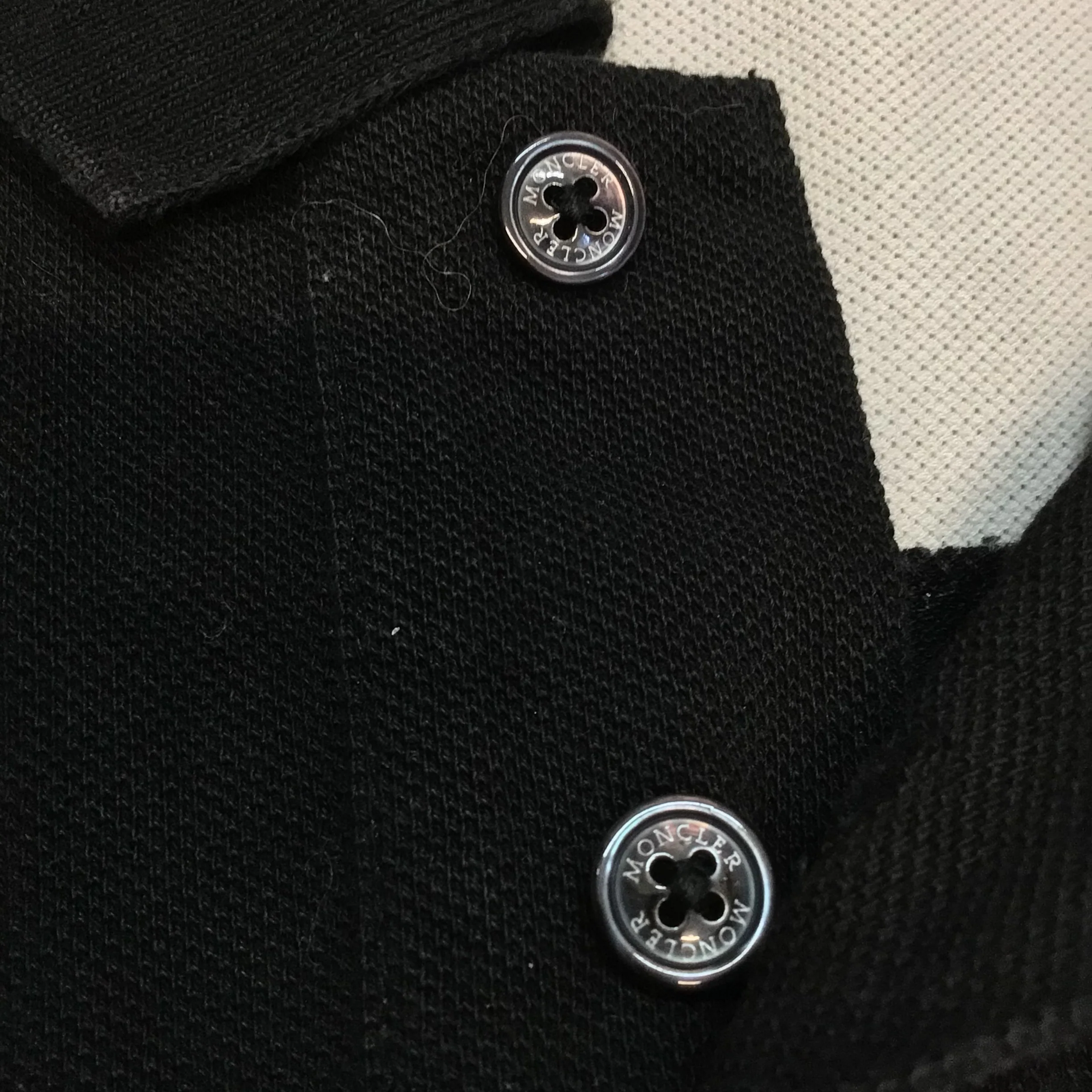 Moncler Black & White 100% Cotton Short Sleeve Polo Shirt Top Size S - Image 4