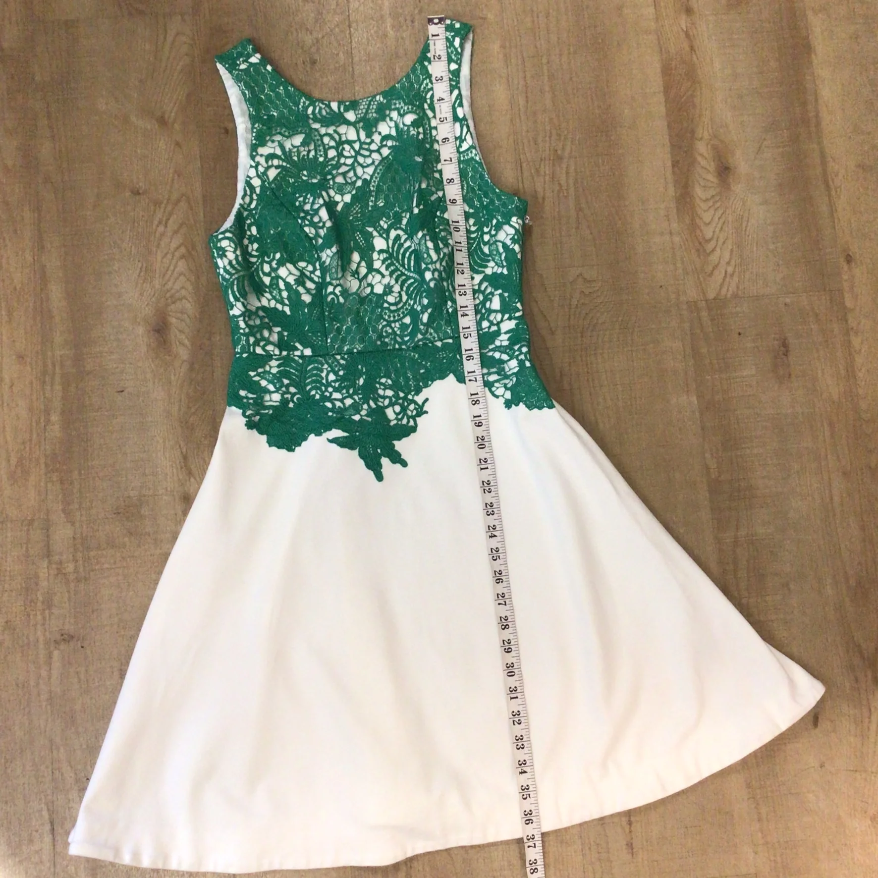 Moulinette Soeurs Anthropologie Green & White Dress Size 4 (on label) - Image 10