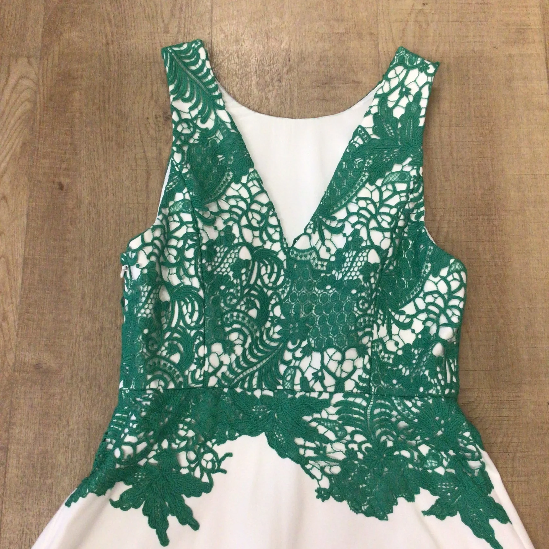 Moulinette Soeurs Anthropologie Green & White Dress Size 4 (on label) - Image 5
