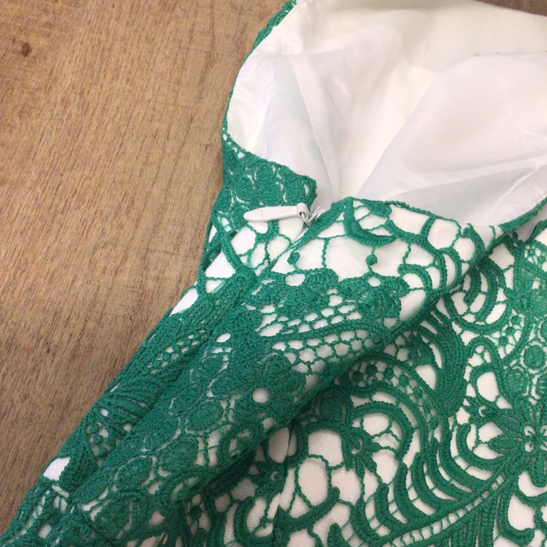 Moulinette Soeurs Anthropologie Green & White Dress Size 4 (on label) - Image 6