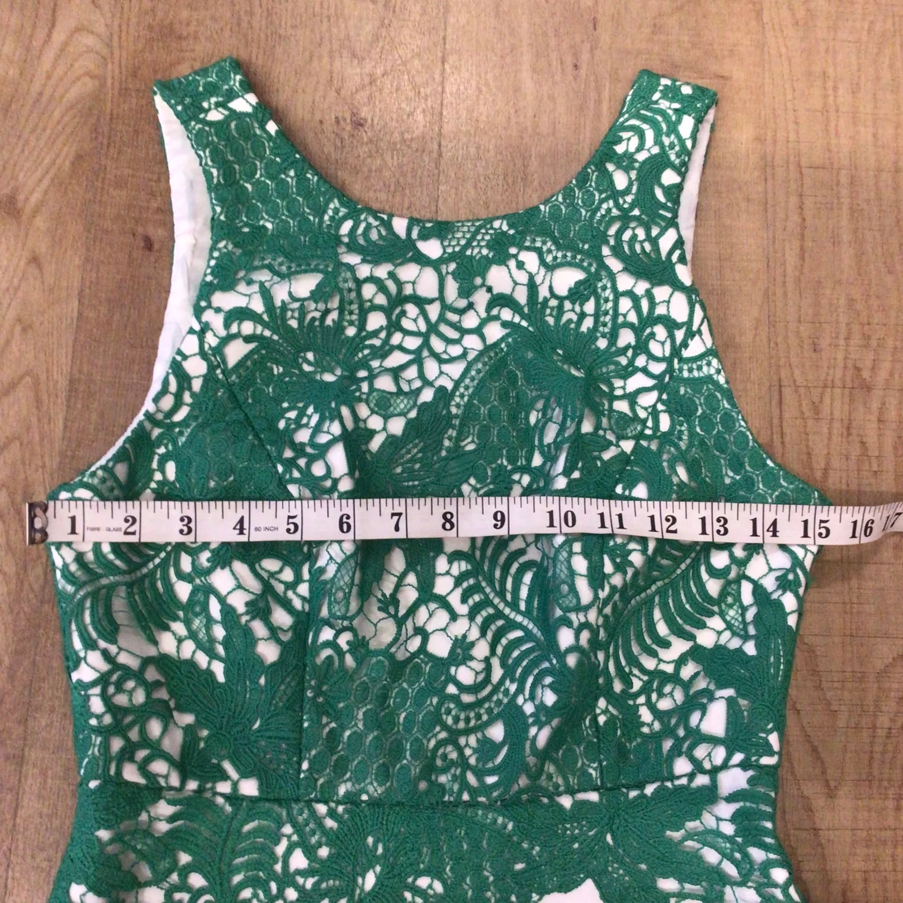 Moulinette Soeurs Anthropologie Green & White Dress Size 4 (on label) - Image 8