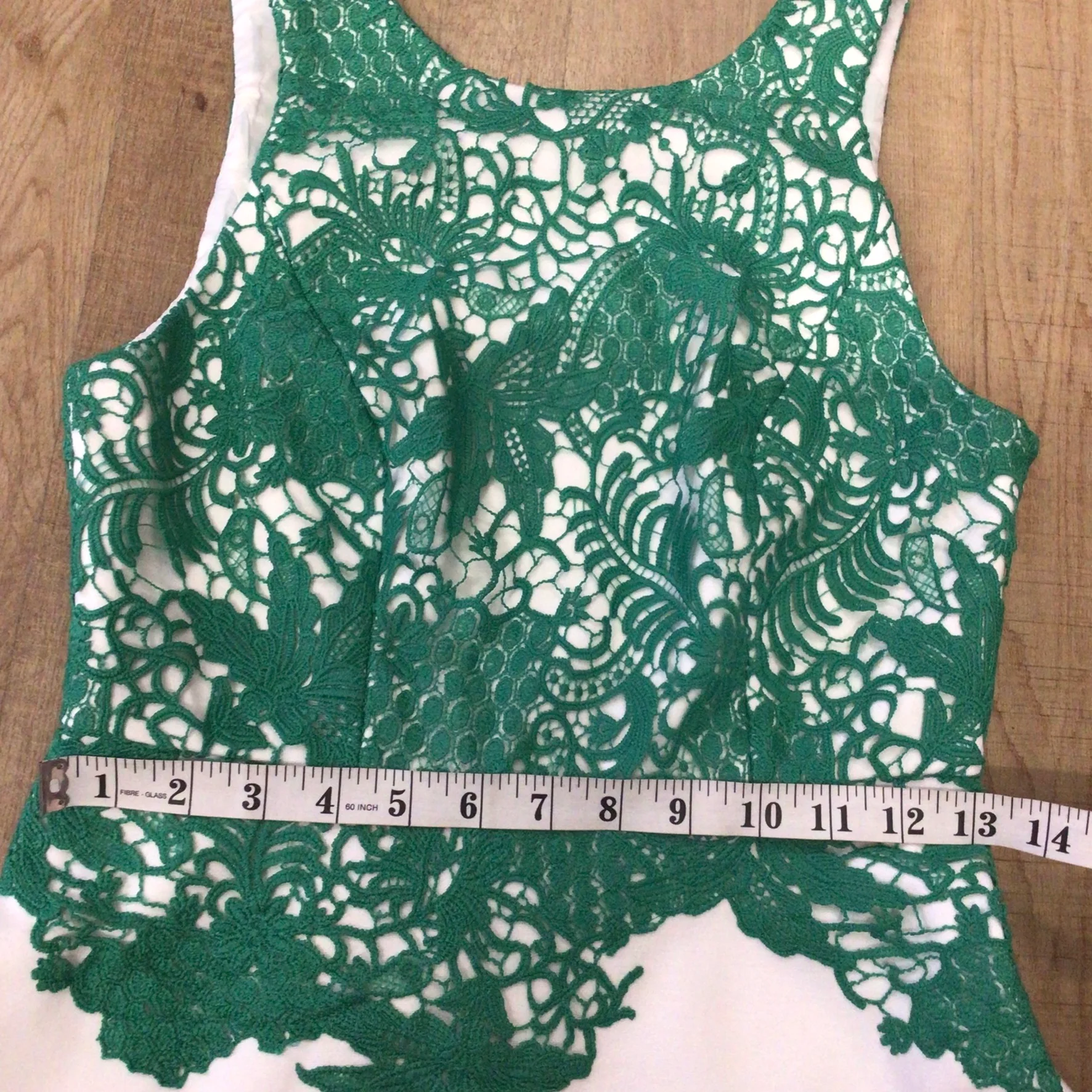 Moulinette Soeurs Anthropologie Green & White Dress Size 4 (on label) - Image 9