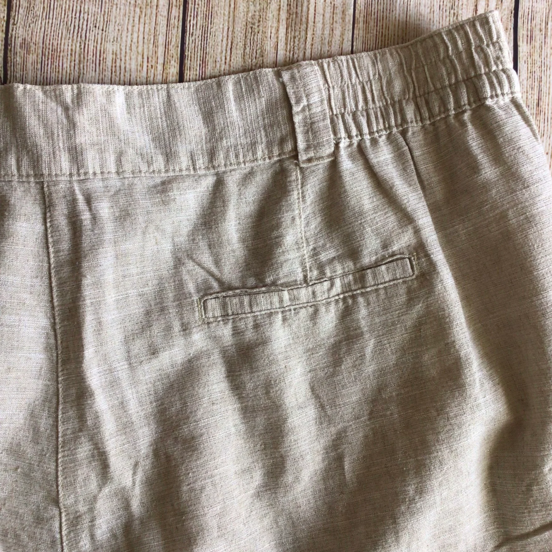 Next Beige Linen & Cotton Blend Trousers Size 26R - Image 6