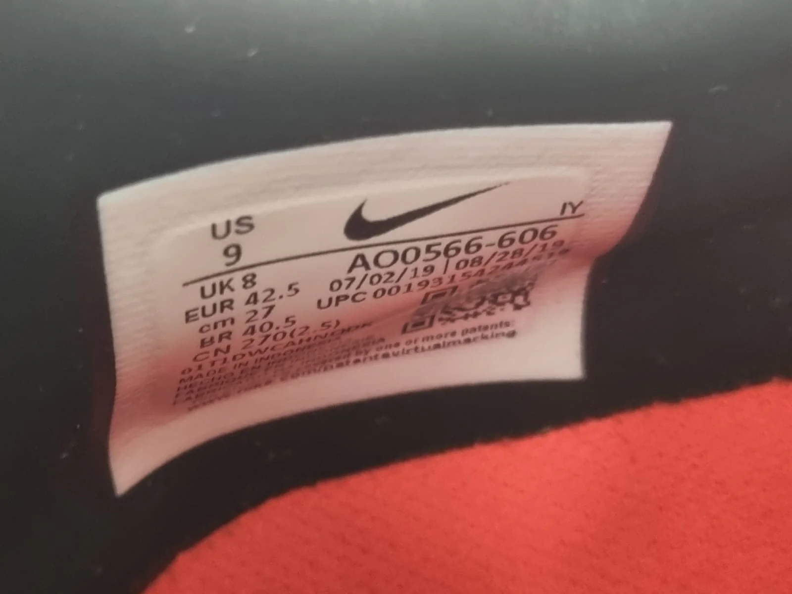 Nike Football Trainers Uk Size 8 Black/Red - Image 18