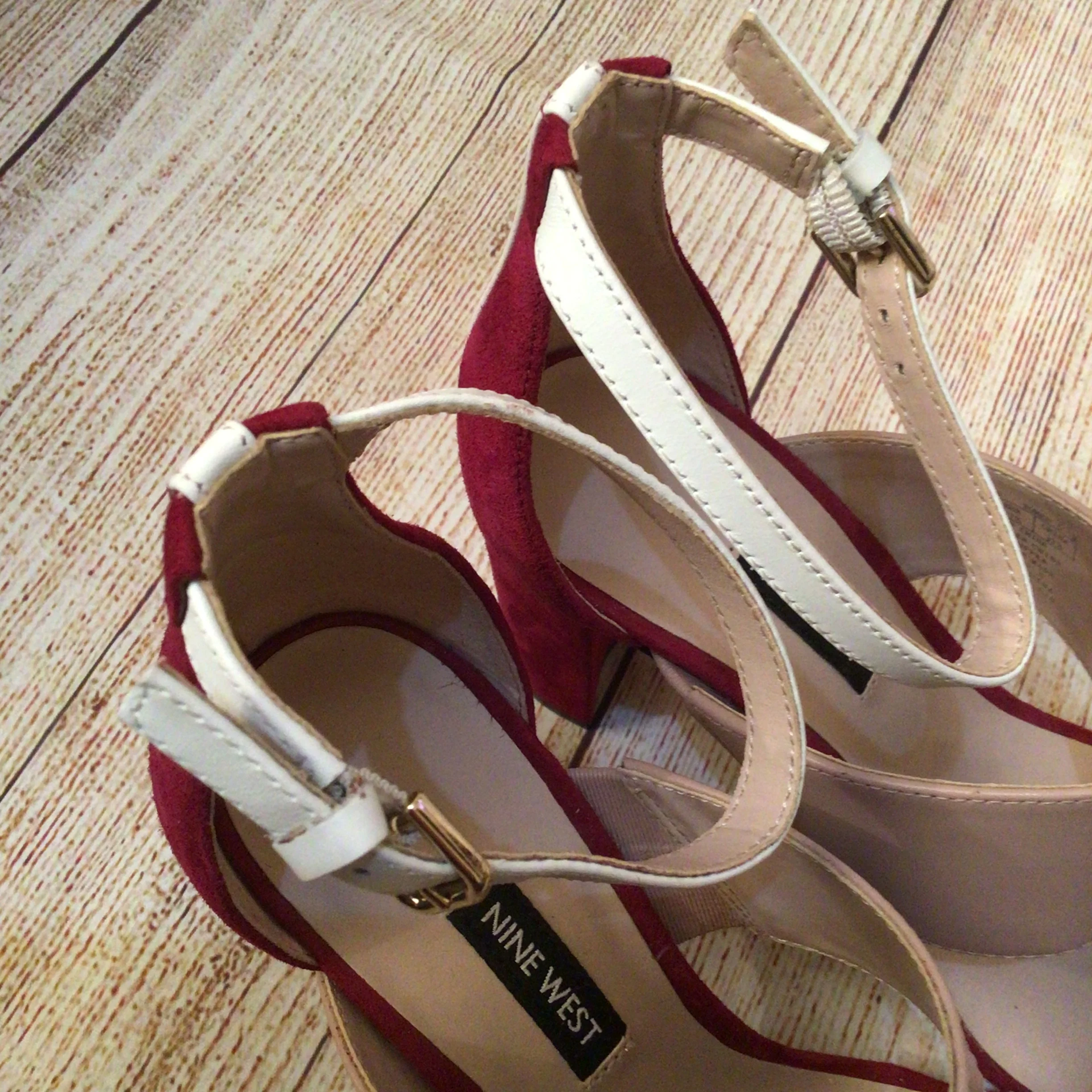 Nine West Pink Red Nohea Sling Back Sandals Heels Size 4.5 UK - Image 11