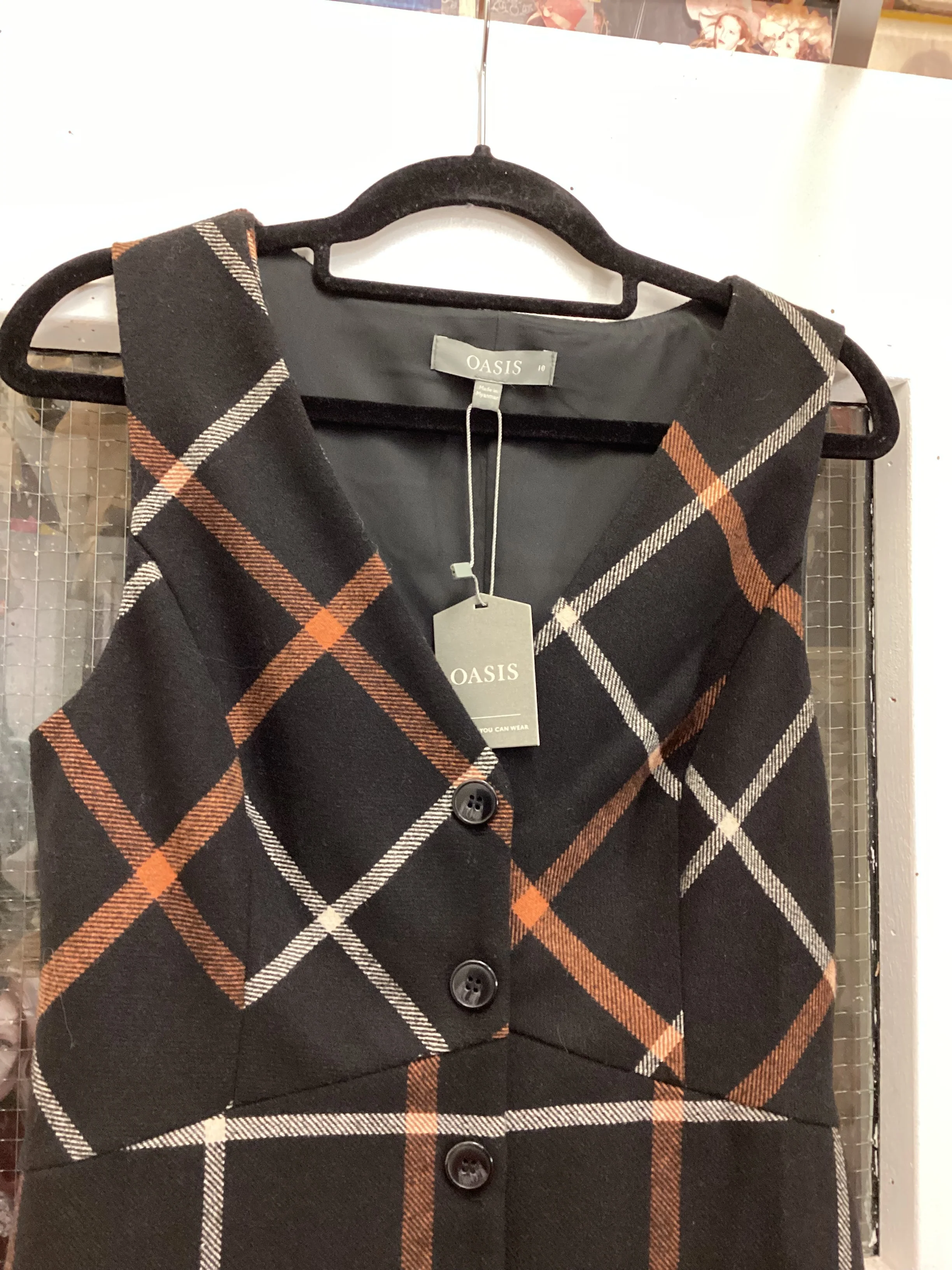 BNWT Oasis Checked Dress Size 8 - Image 2