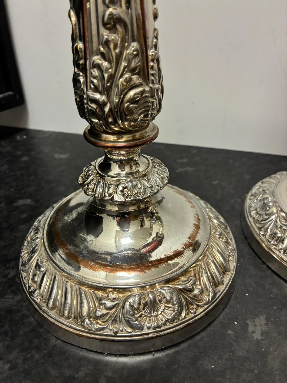 Pair Old Sheffield Plate Candlesticks 12 in Antique Georgian - Image 8
