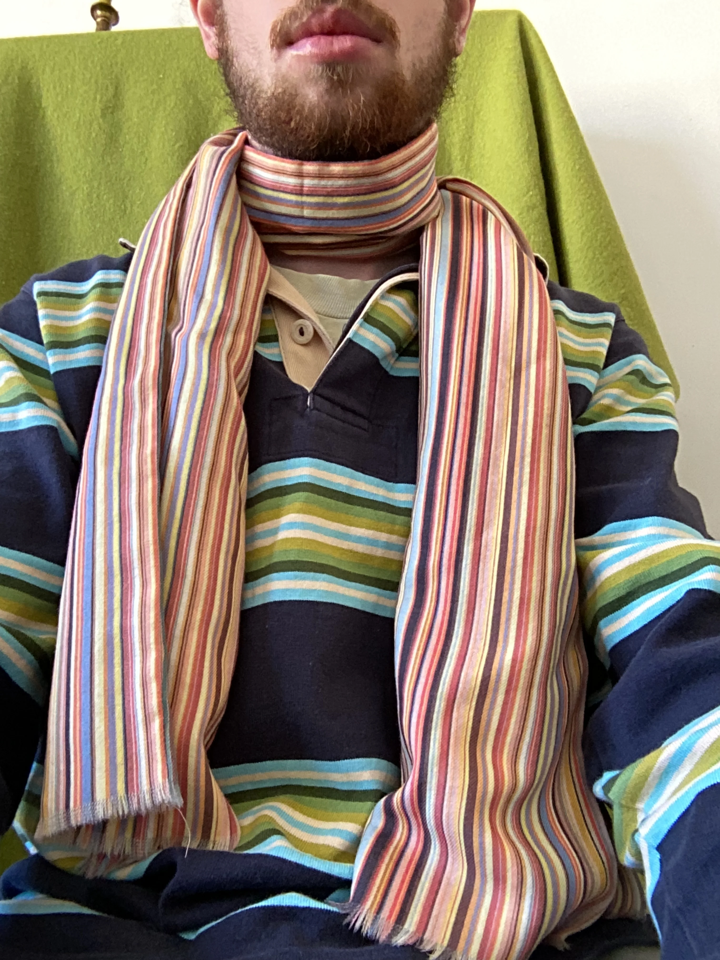 Paul Smith Multicoloured Signature Stripe Scarf - Image 3