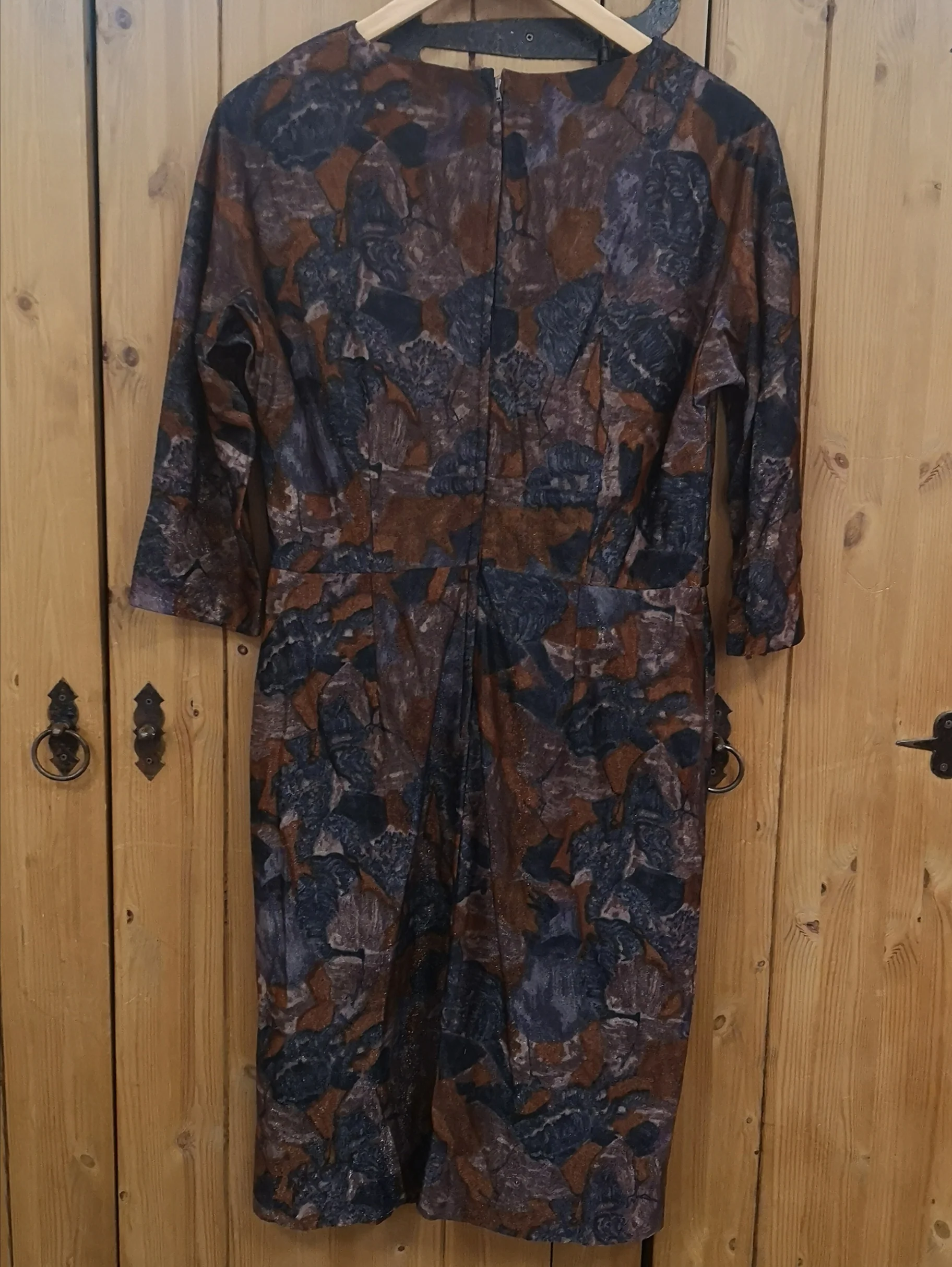 Peggy Page London Brown Silk Dress Size 14 - Image 4