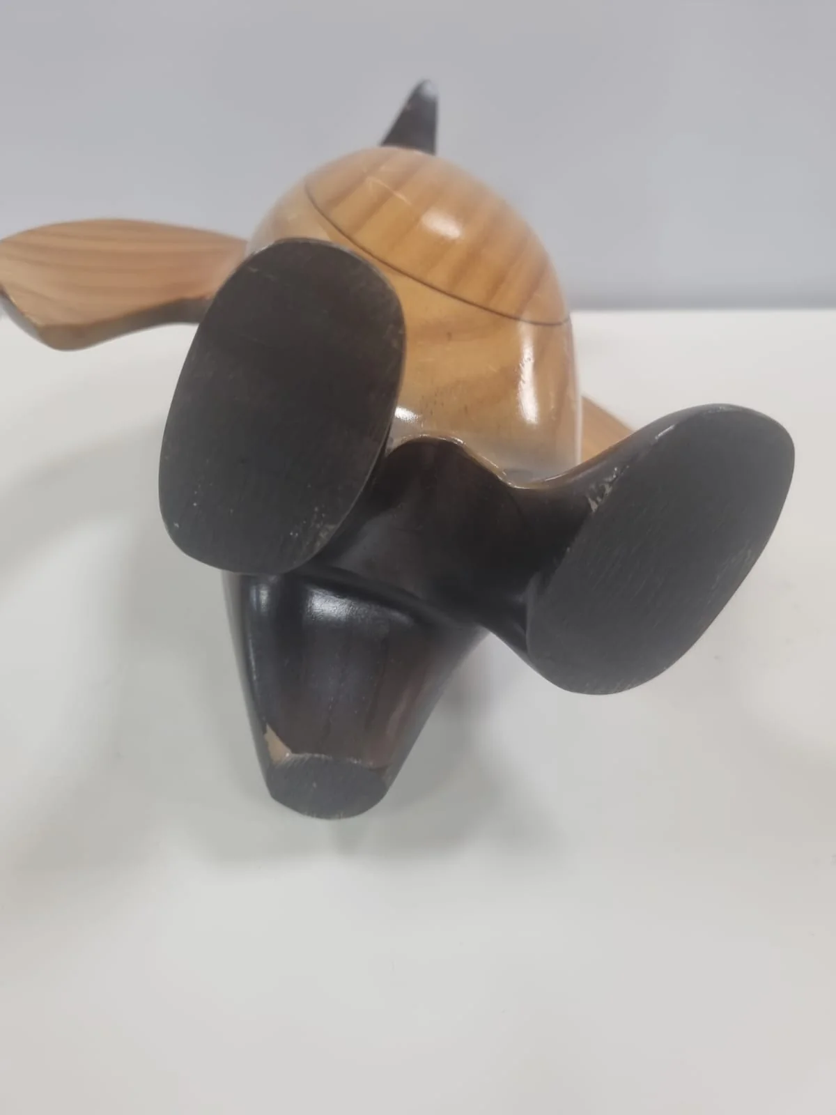 1970s Hand Carved Wooden Penguin Sculpture Vintage Bird Totem - Image 10