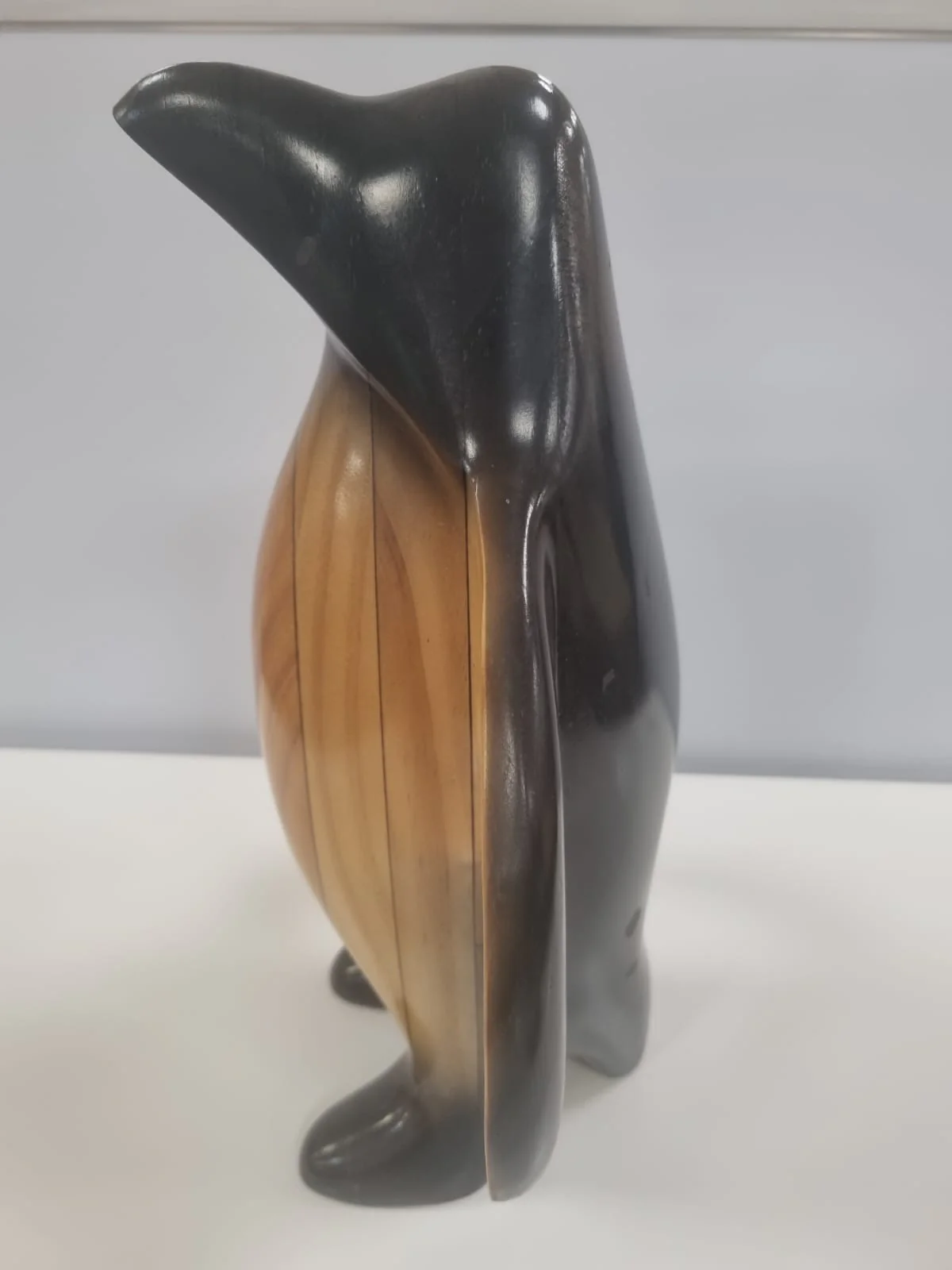 1970s Hand Carved Wooden Penguin Sculpture Vintage Bird Totem - Image 4
