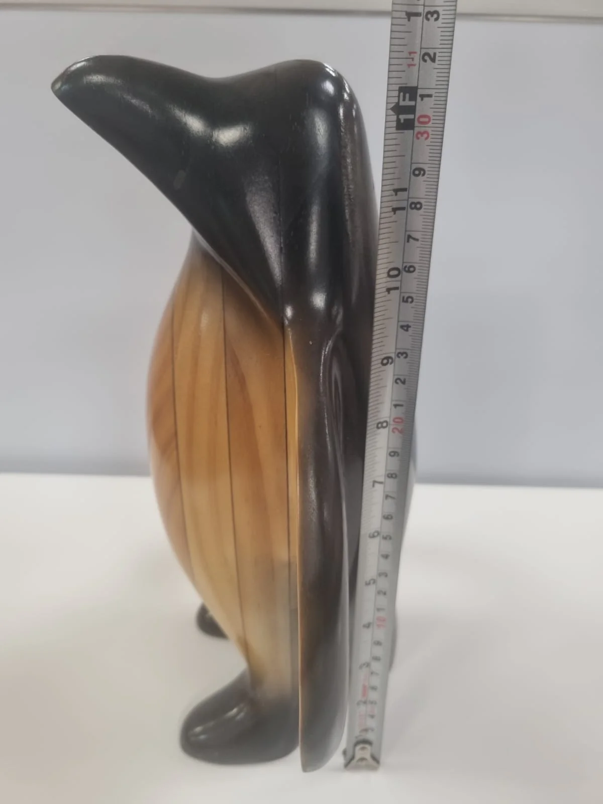 1970s Hand Carved Wooden Penguin Sculpture Vintage Bird Totem - Image 5