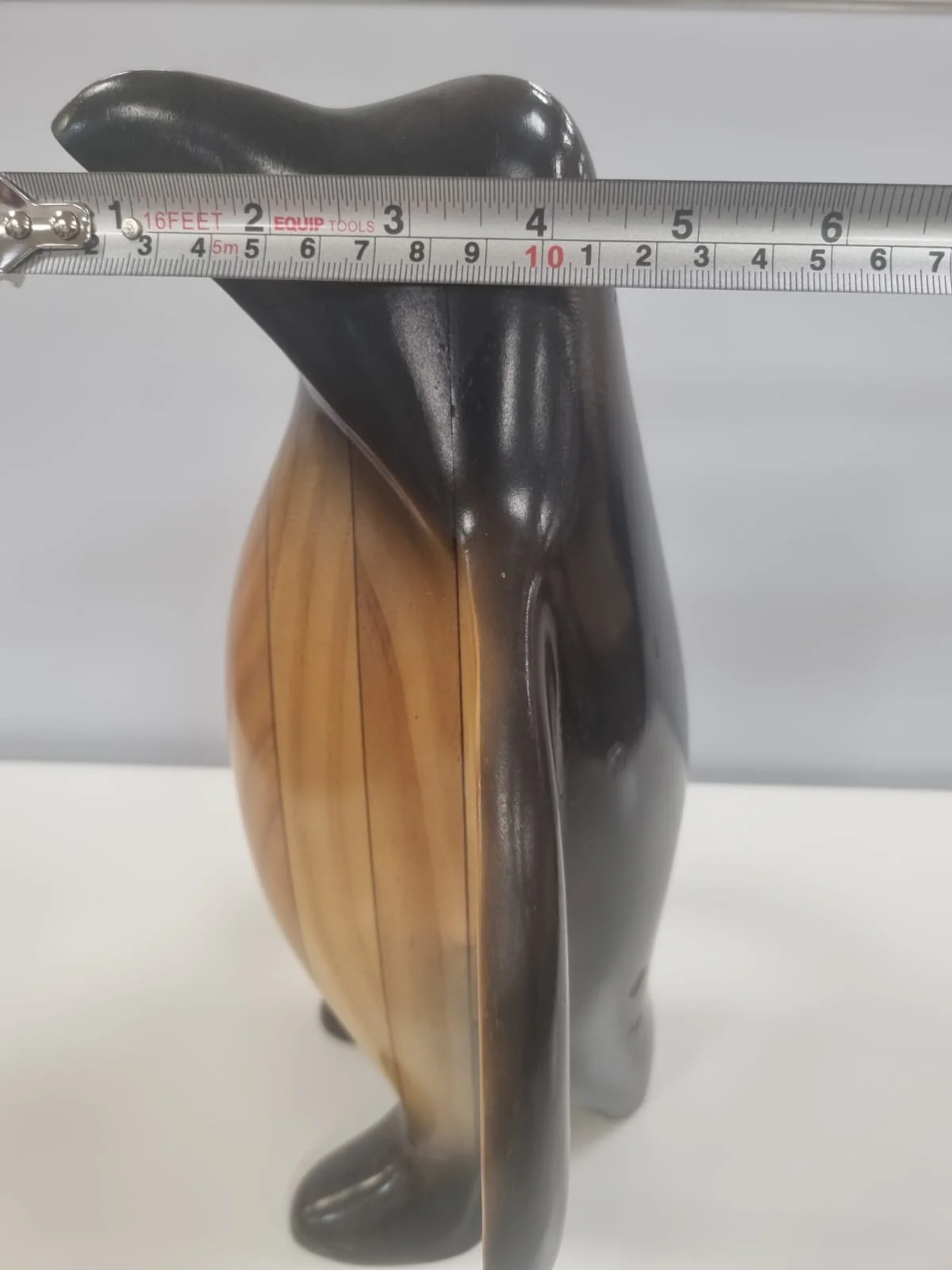 1970s Hand Carved Wooden Penguin Sculpture Vintage Bird Totem - Image 7