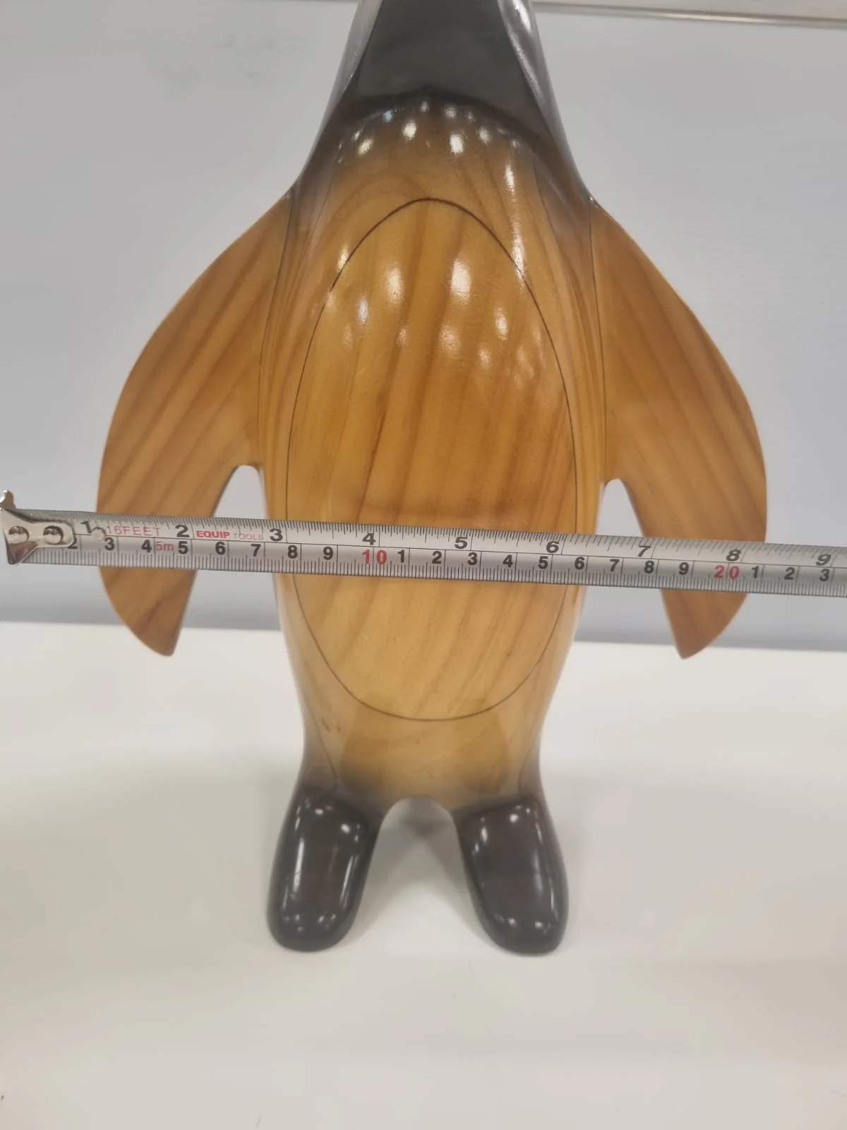 1970s Hand Carved Wooden Penguin Sculpture Vintage Bird Totem - Image 8