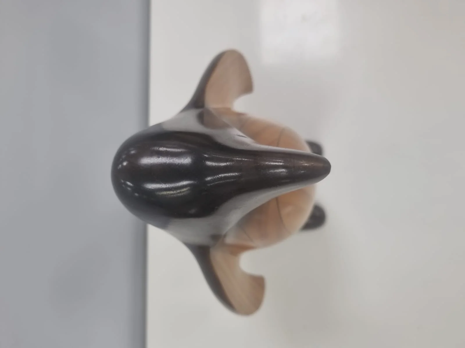 1970s Hand Carved Wooden Penguin Sculpture Vintage Bird Totem - Image 9