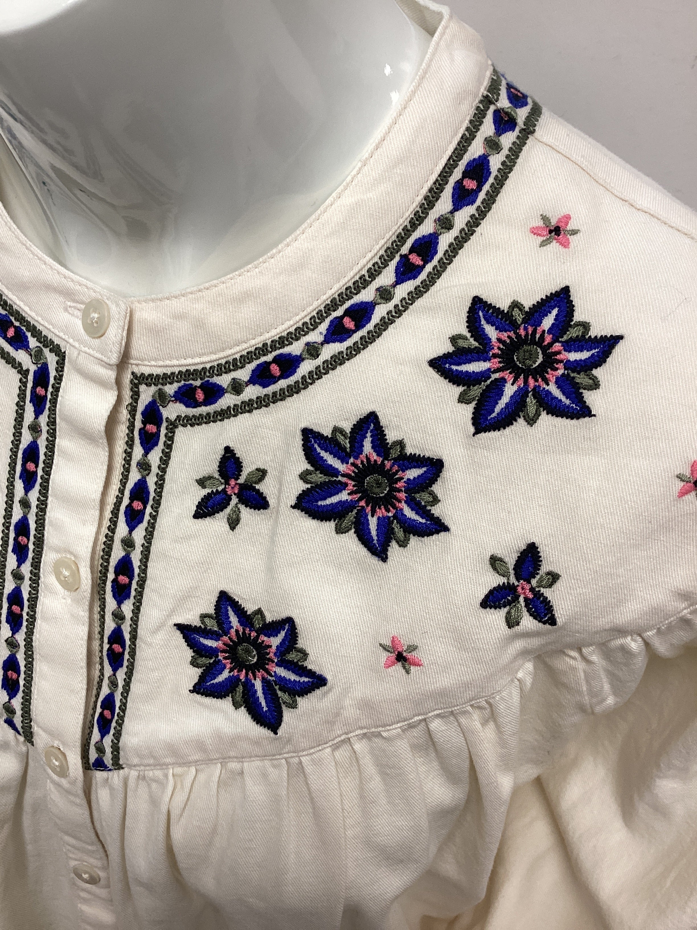 BNWT Per Una from M&S Women’s 100% Cotton Shirt - Cream with blue and pink flowers, Size UK10 - Image 7
