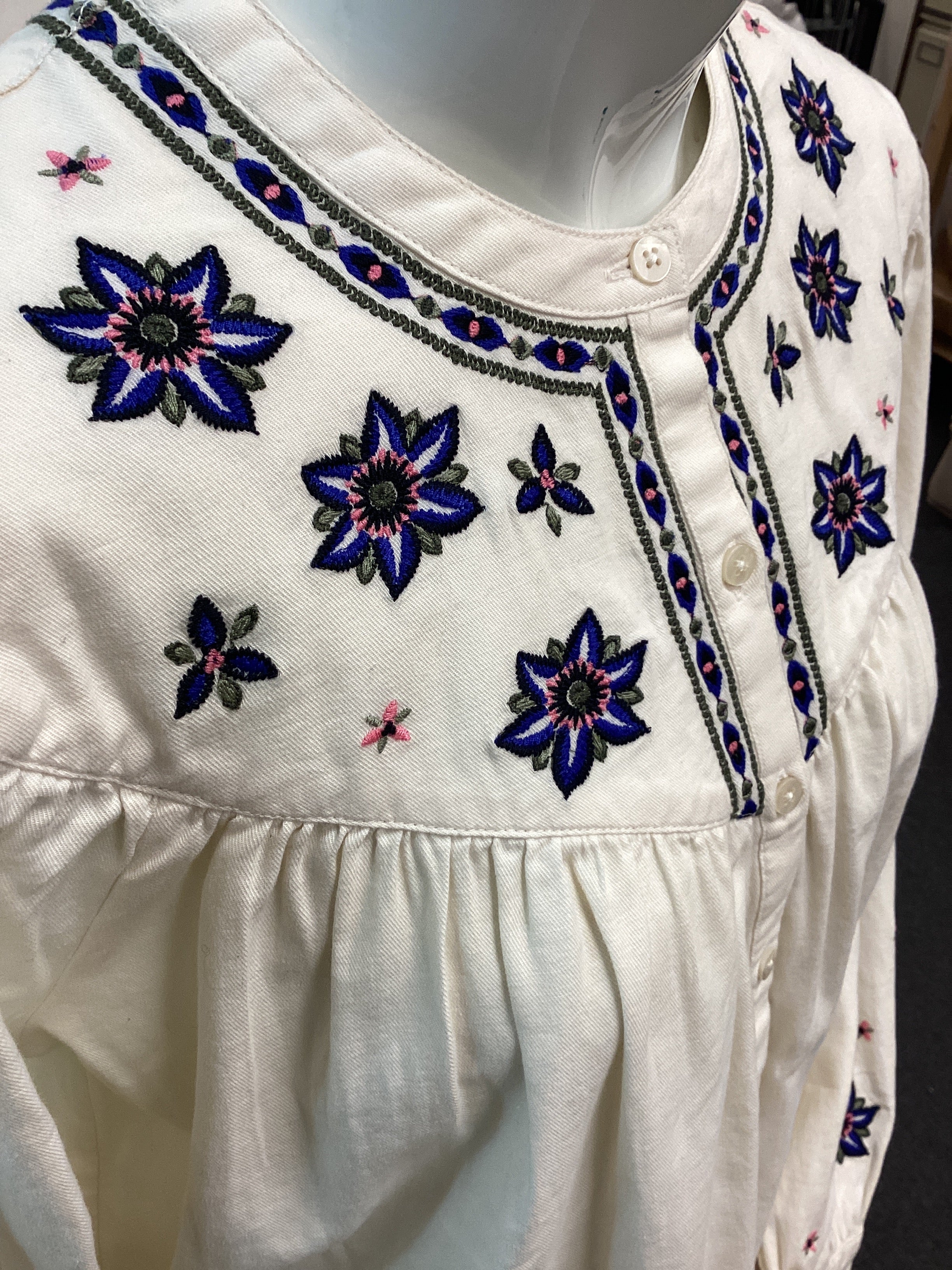 BNWT Per Una from M&S Women’s 100% Cotton Shirt - Cream with blue and pink flowers, Size UK10 - Image 8