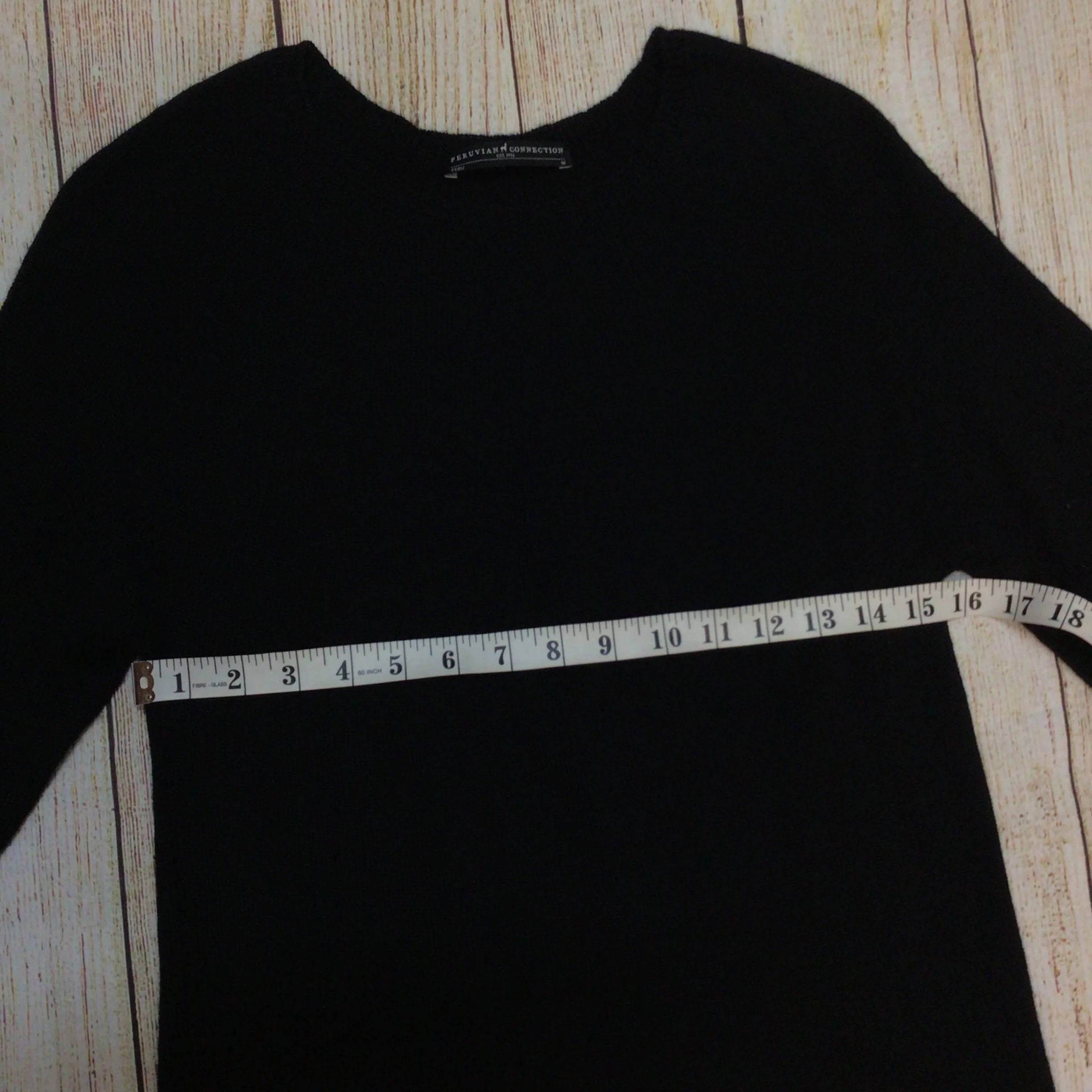 Peruvian Connection Black 100% Royal Alpaca Jumper Size M - Image 8