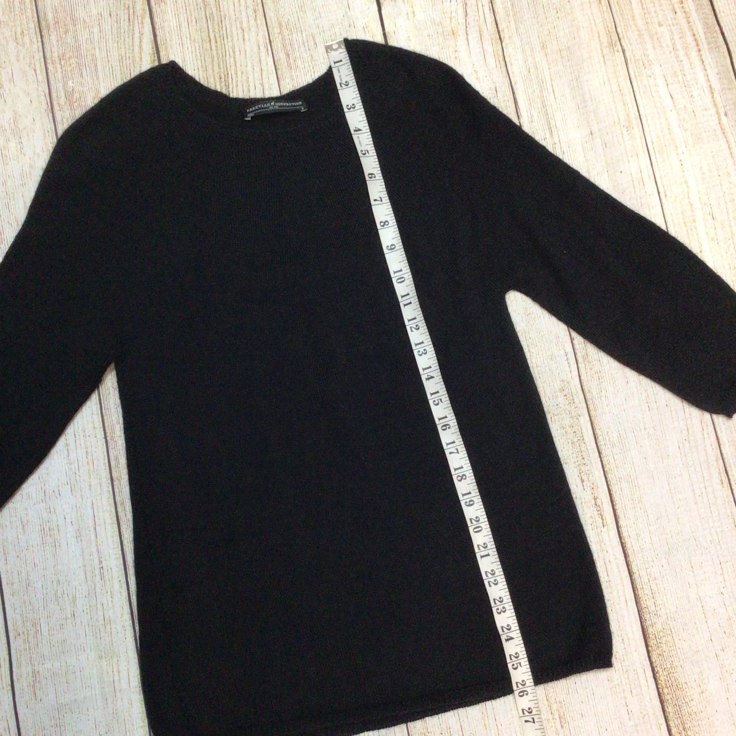 Peruvian Connection Black 100% Royal Alpaca Jumper Size M - Image 9
