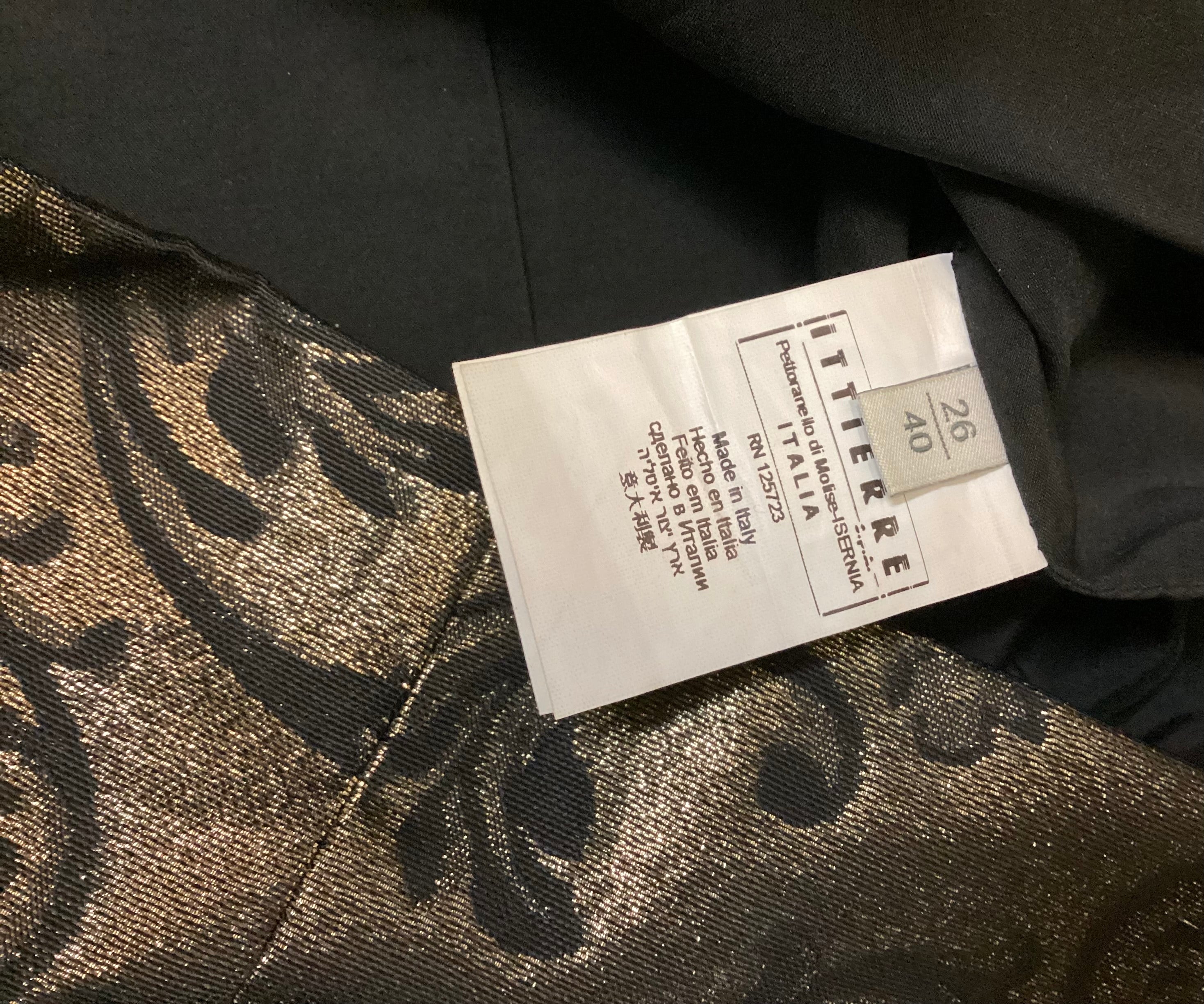 Pierre Balmain Vintage Black and Gold Mini Dress size XS - Image 4