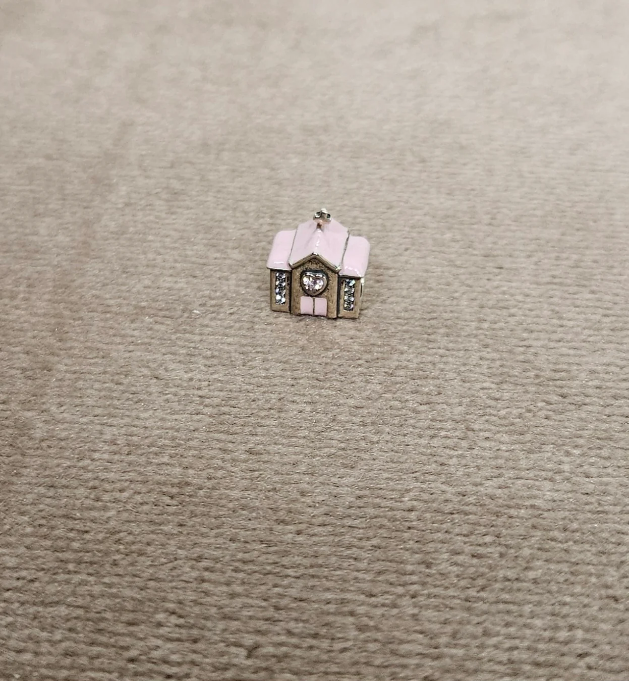 Pink Church Chappell Sterling Silver Charm