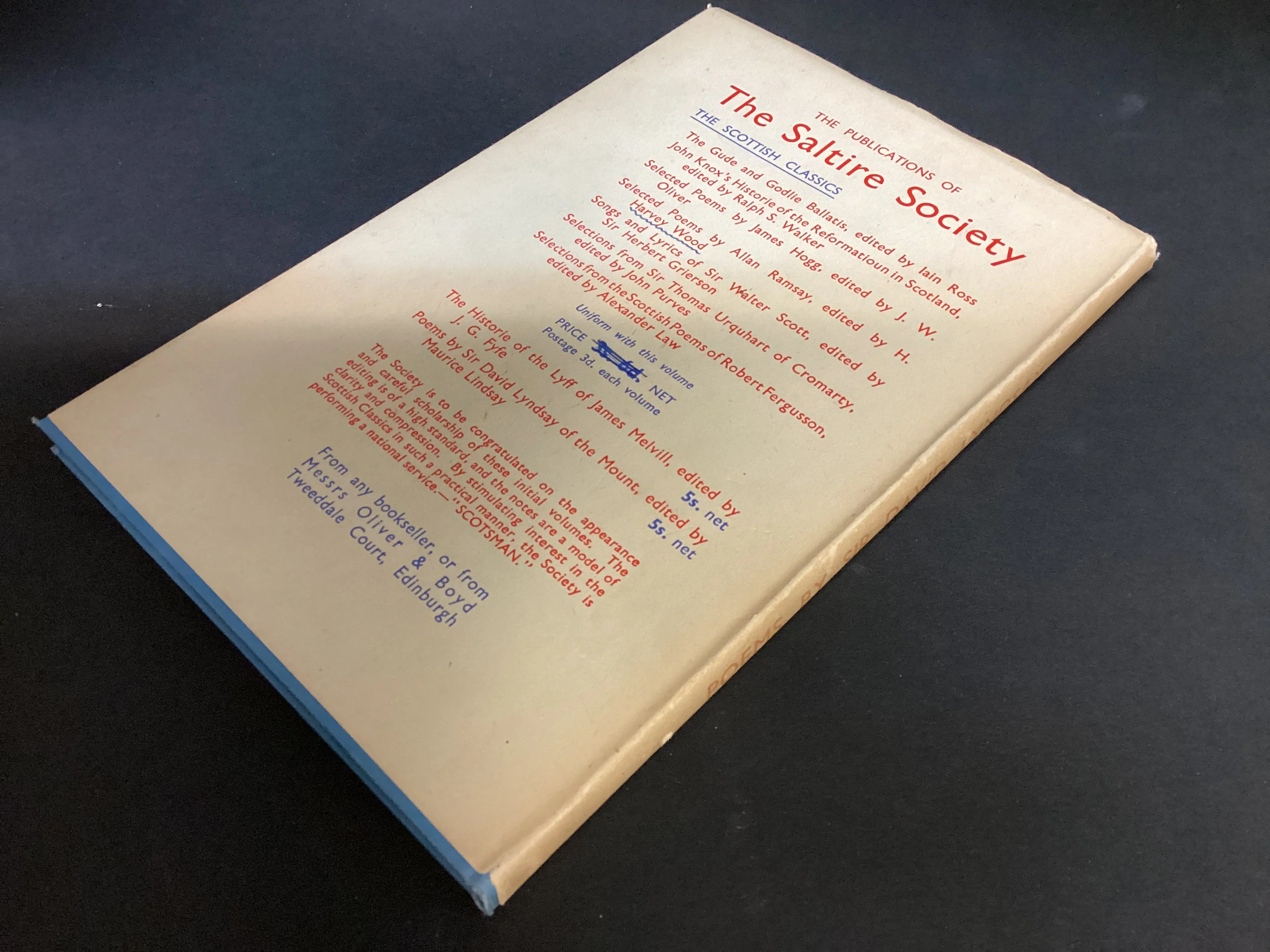 Poems by Sir David Lyndsay of the Mount (First Edition, 1948) - A Saltire Book - Edited by Maurice Lindsay - Fair Condition - Image 3