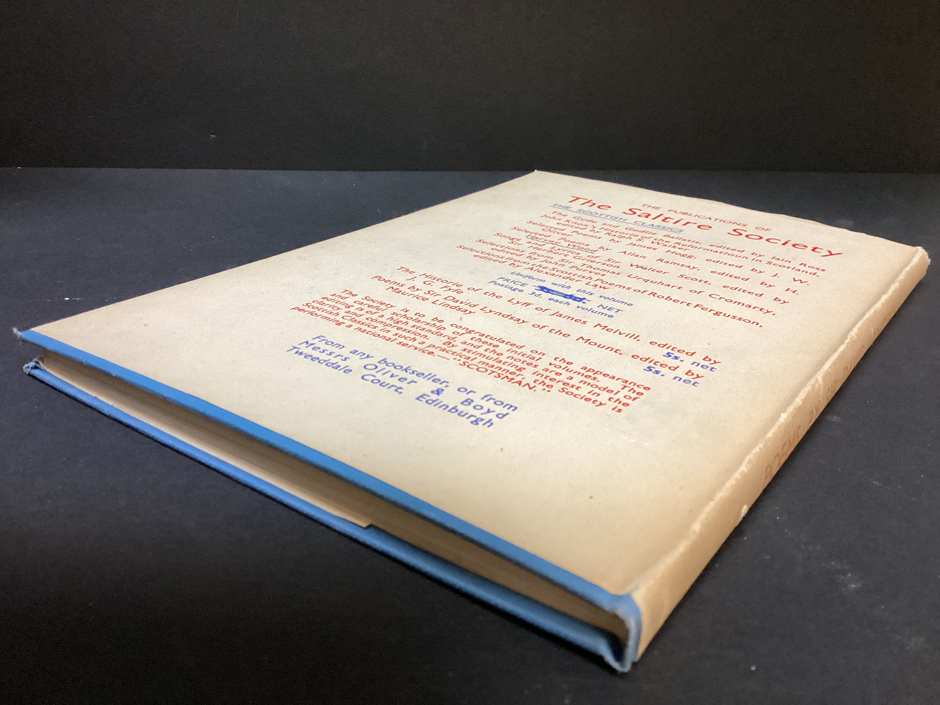 Poems by Sir David Lyndsay of the Mount (First Edition, 1948) - A Saltire Book - Edited by Maurice Lindsay - Fair Condition - Image 4