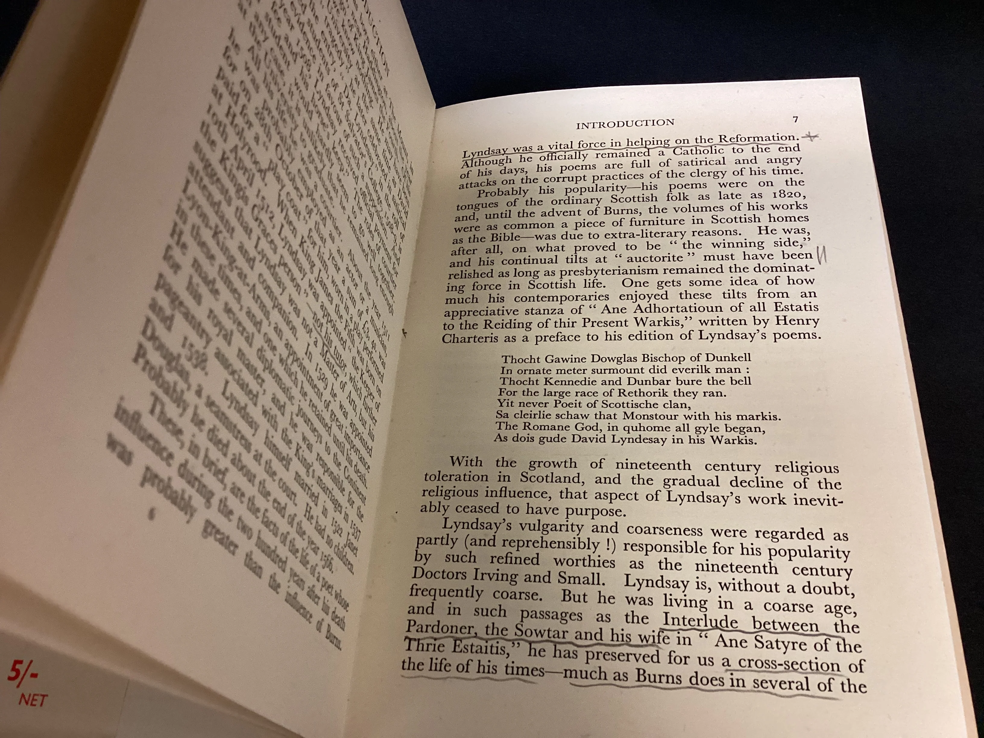 Poems by Sir David Lyndsay of the Mount (First Edition, 1948) - A Saltire Book - Edited by Maurice Lindsay - Fair Condition - Image 5