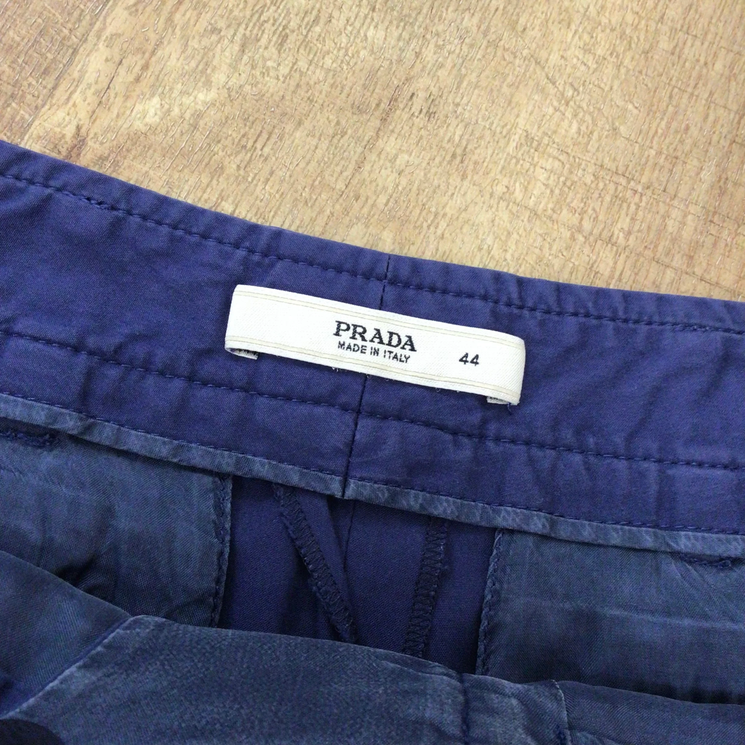 Prada Navy Blue Cotton Blend Shorts Size 44 (on label) - Image 2