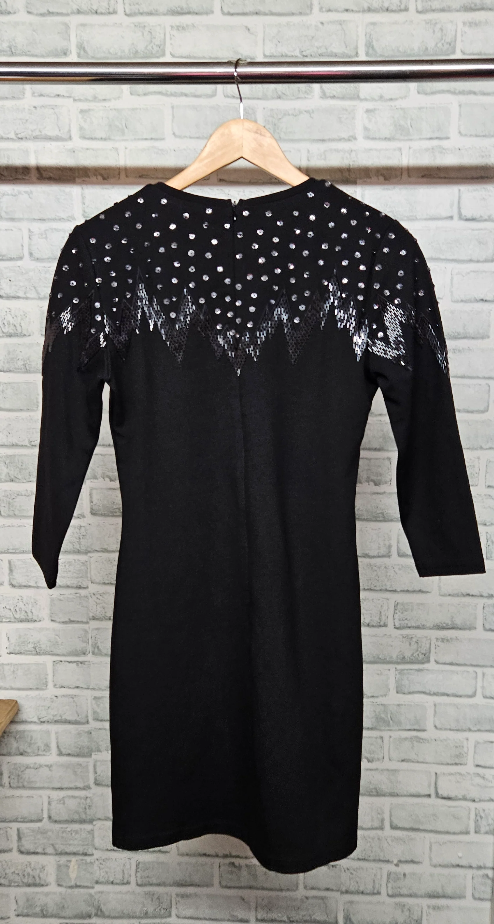 Prey Of London Black Sequin Mini Dress Size Small BNWT - Image 4