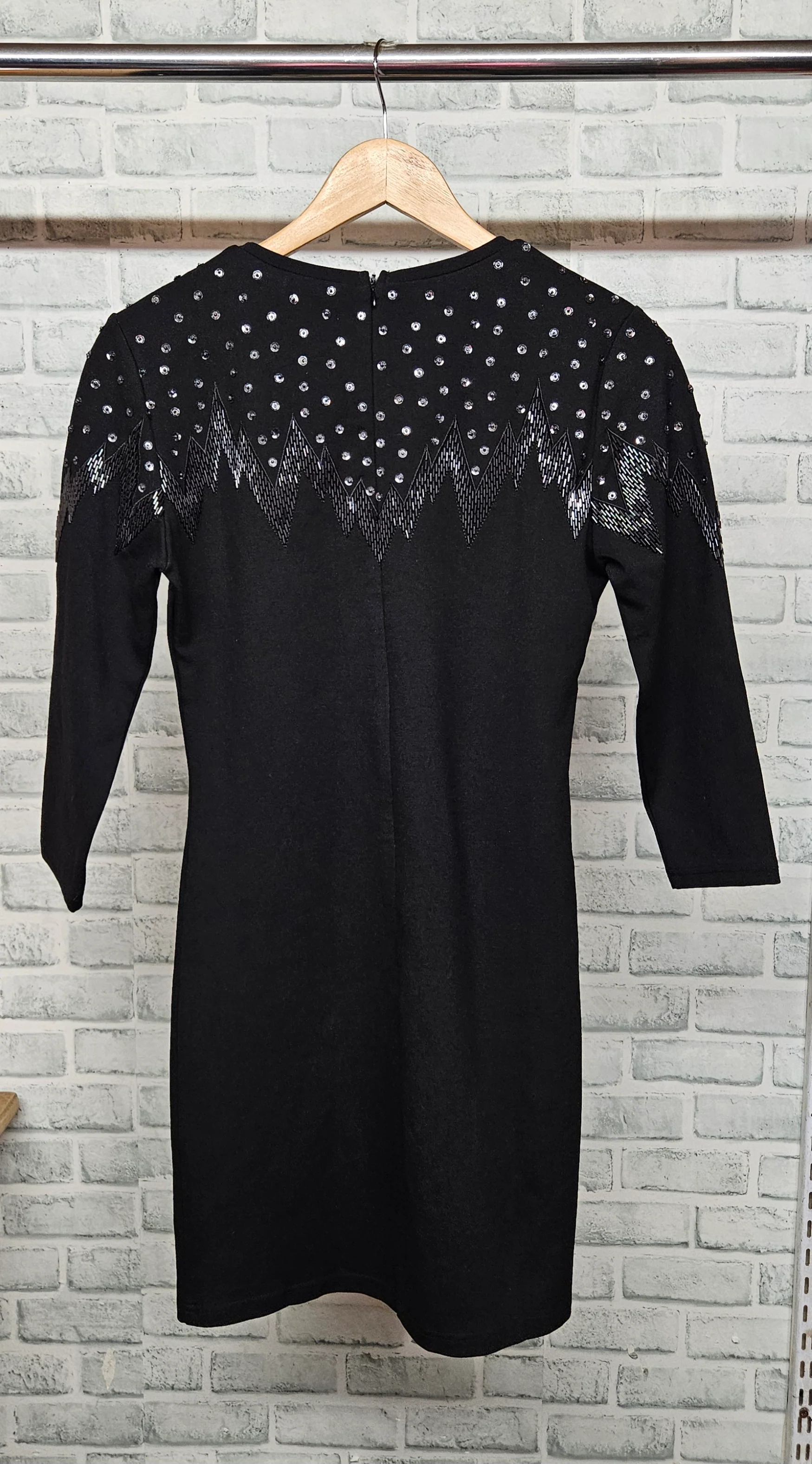 Prey Of London Black Sequin Mini Dress Size Small BNWT - Image 5