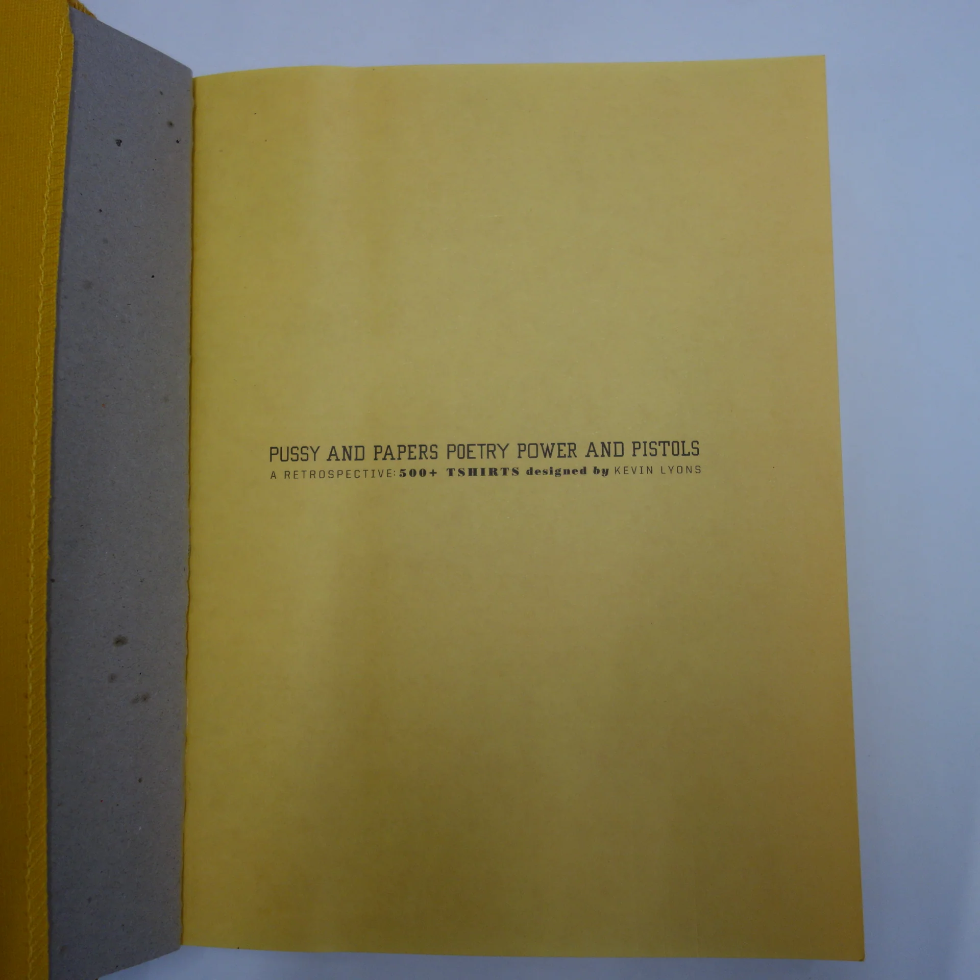 Pussy and Papers Poetry Power and Pistols a Retrospective by Kevin Lyons - Rare hardback book with badge - Image 2