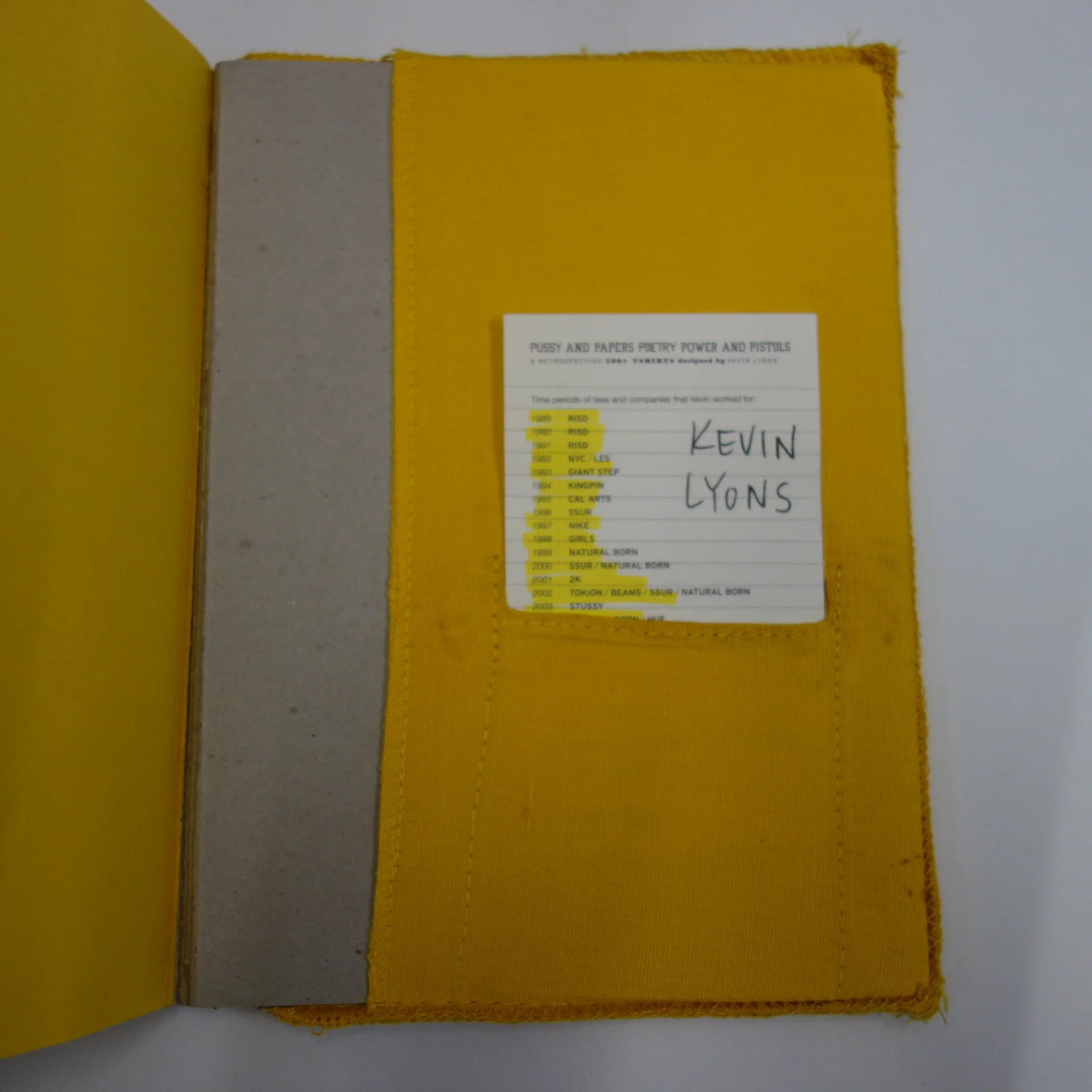 Pussy and Papers Poetry Power and Pistols a Retrospective by Kevin Lyons - Rare hardback book with badge - Image 5