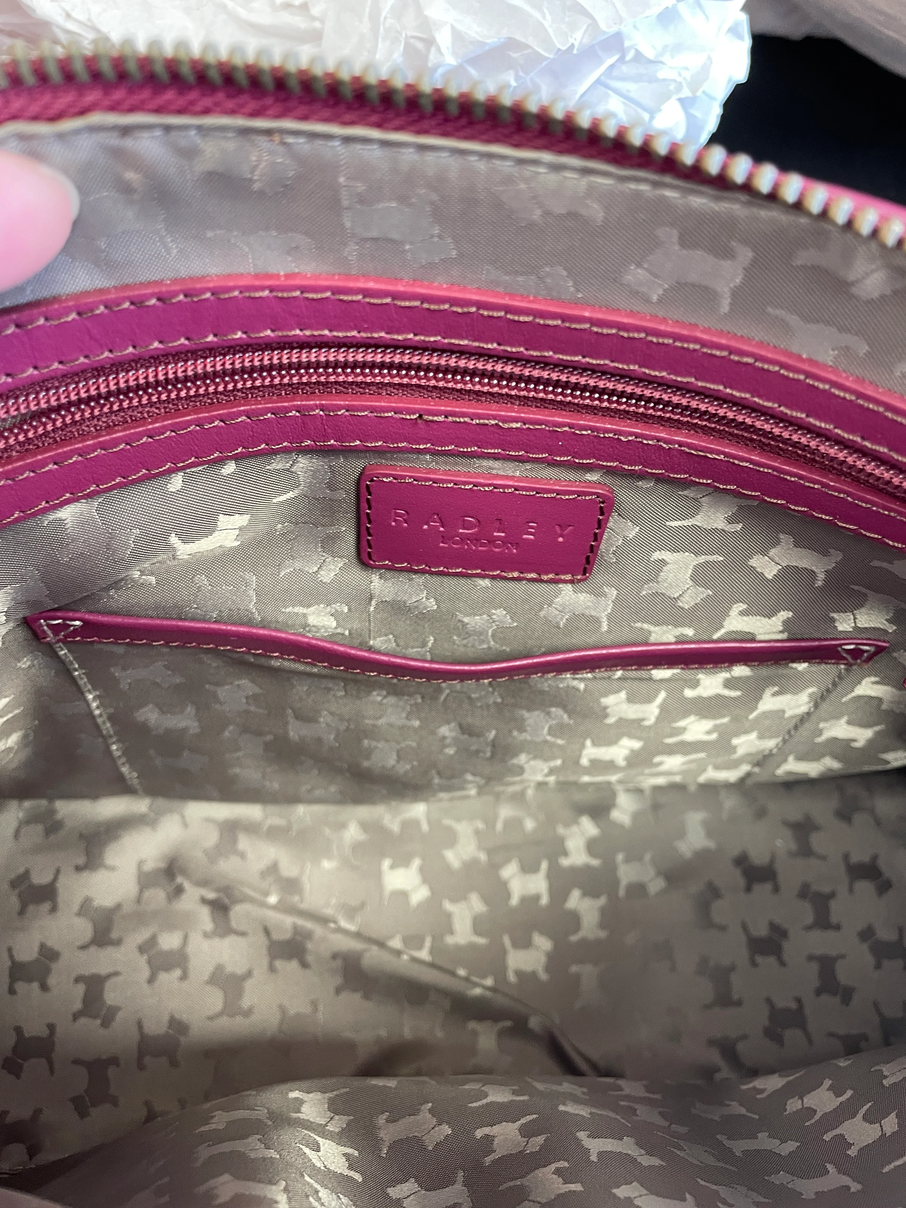 Radley Purple Leather Bag Handbag with Charms - Image 10