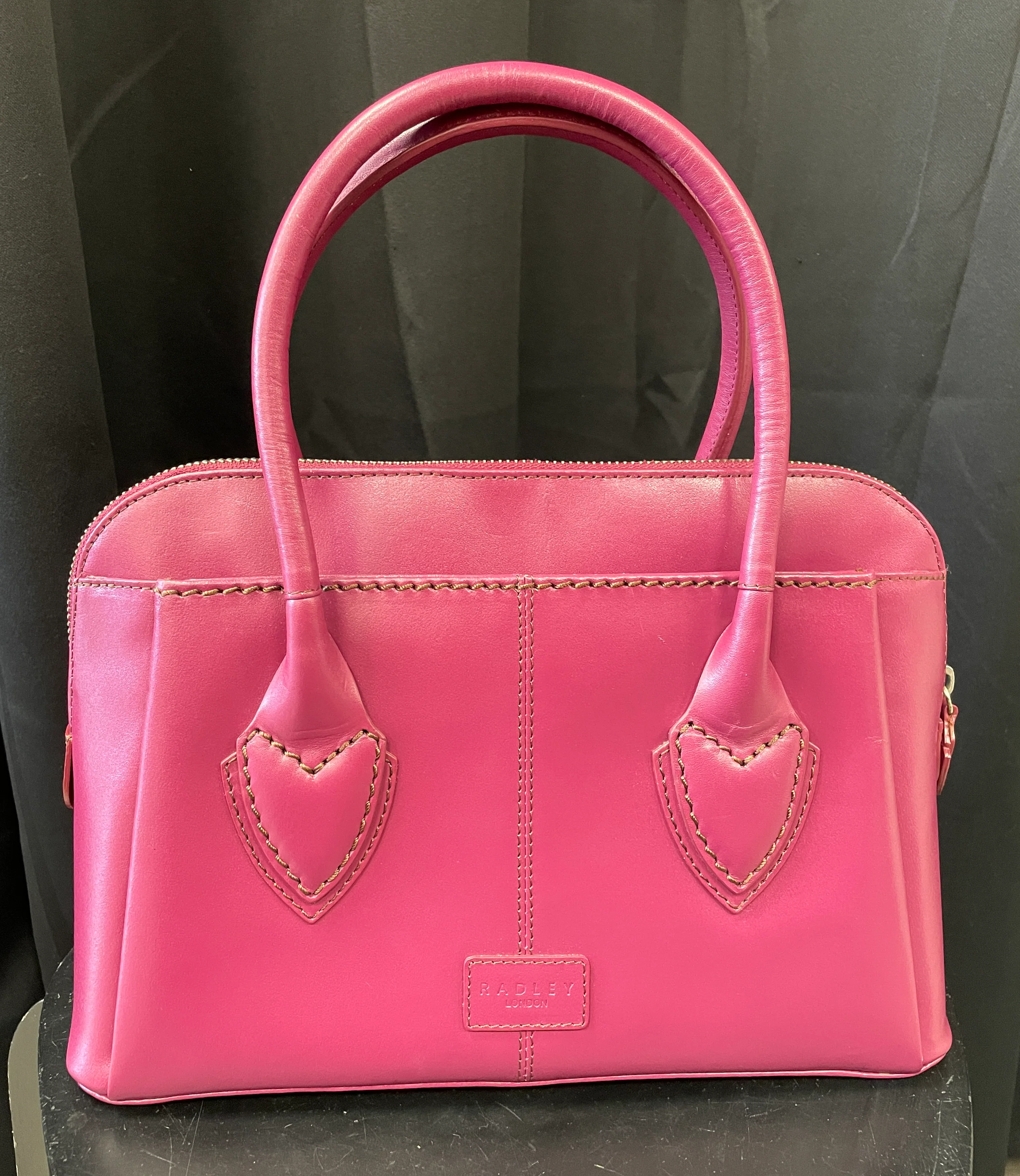 Radley Purple Leather Bag Handbag with Charms - Image 2