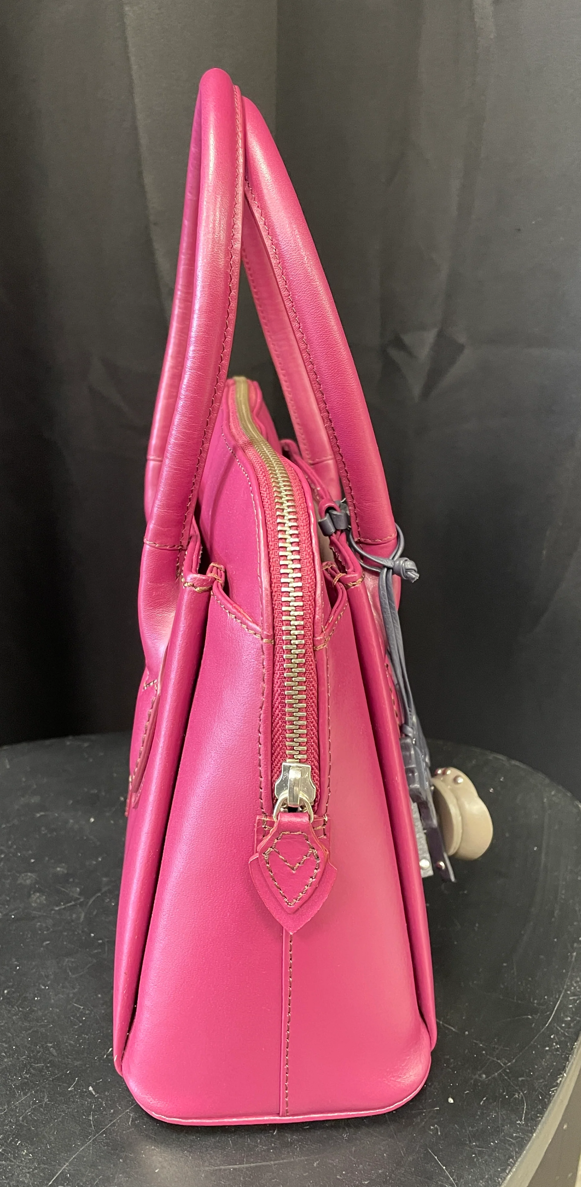 Radley Purple Leather Bag Handbag with Charms - Image 3
